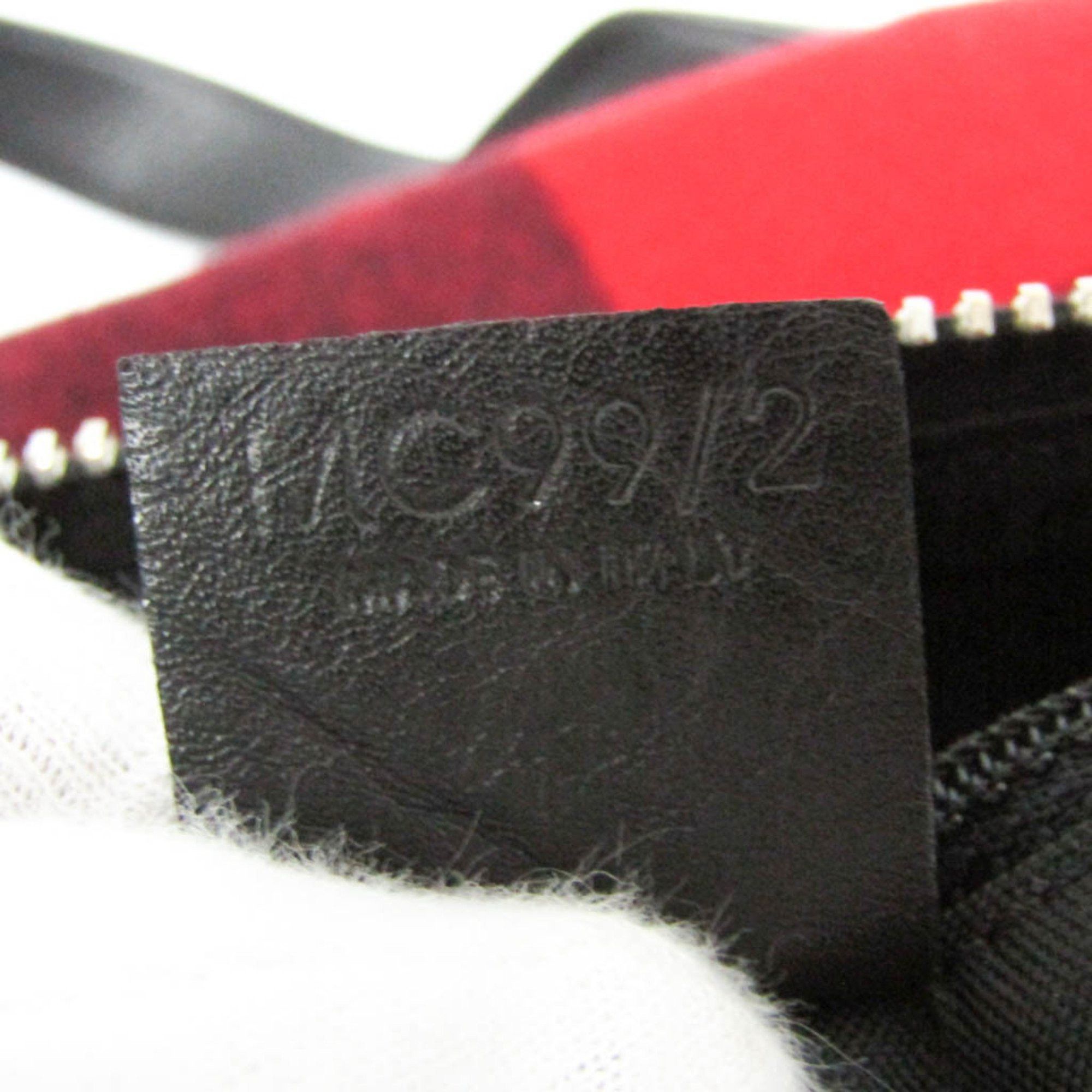 Celine Celine Check Pattern MC99/2 Men,Women Wool,Leather Boston Bag,Shoulder Bag Black,Red Color Size ONE SIZE - 15 Thumbnail