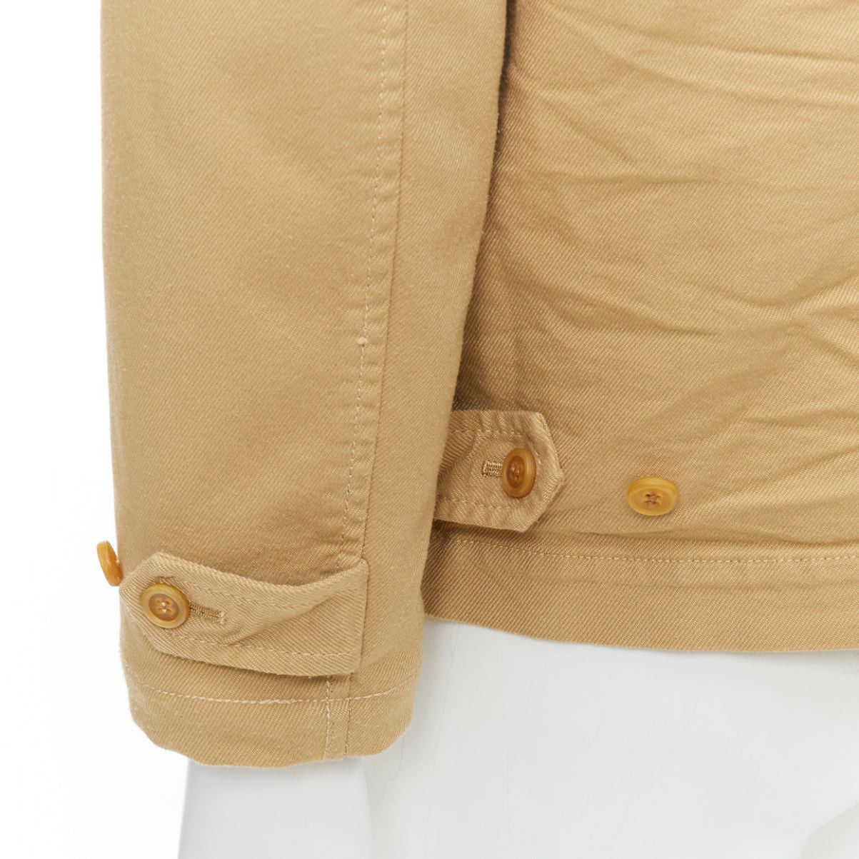 Comme des Garcons COMME DES GARCONS HOMME khaki crinkle fabric topstitch jacket Size US M / EU 48-50 / 2 - 2 Thumbnail