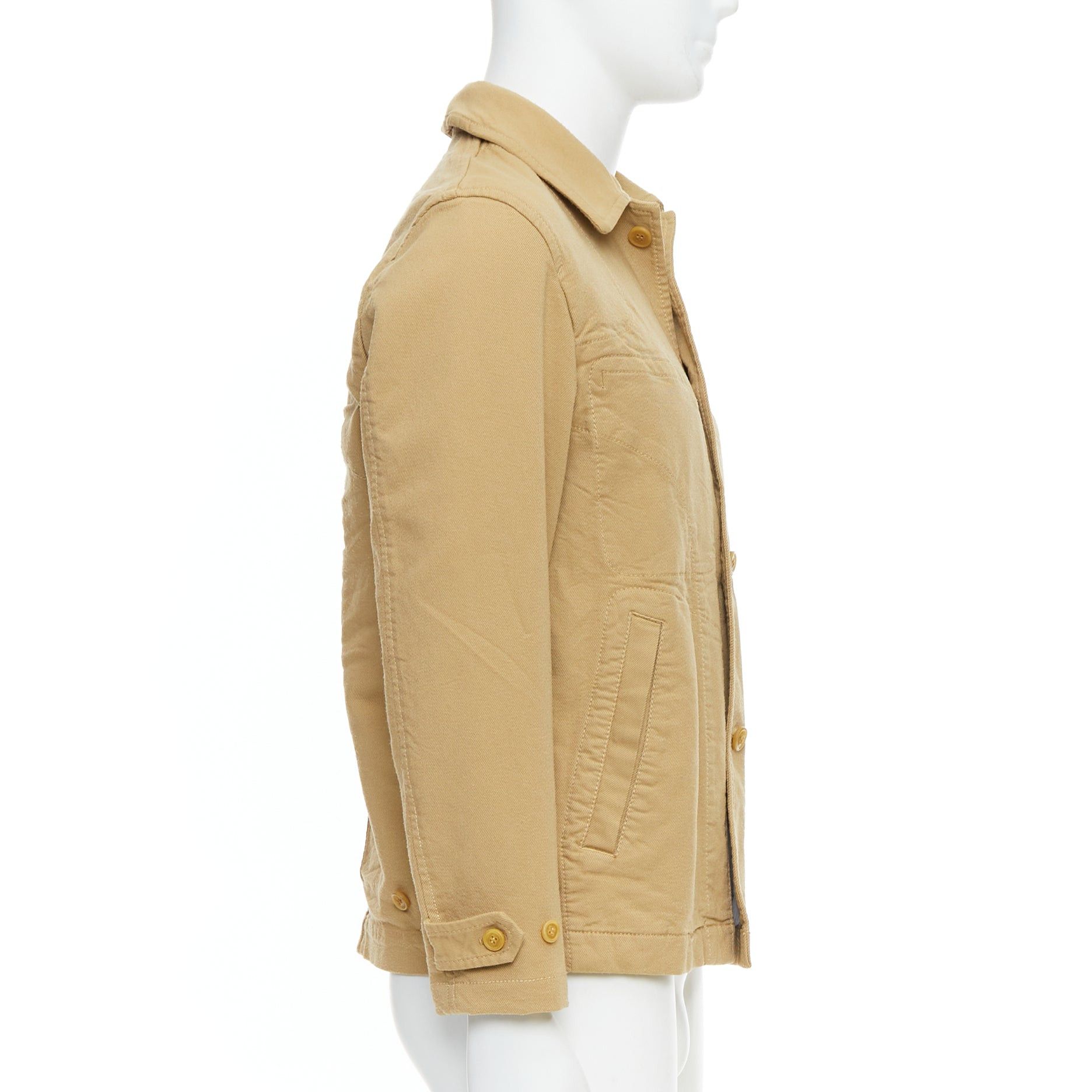 Comme des Garcons COMME DES GARCONS HOMME khaki crinkle fabric topstitch jacket Size US M / EU 48-50 / 2 - 5 Thumbnail