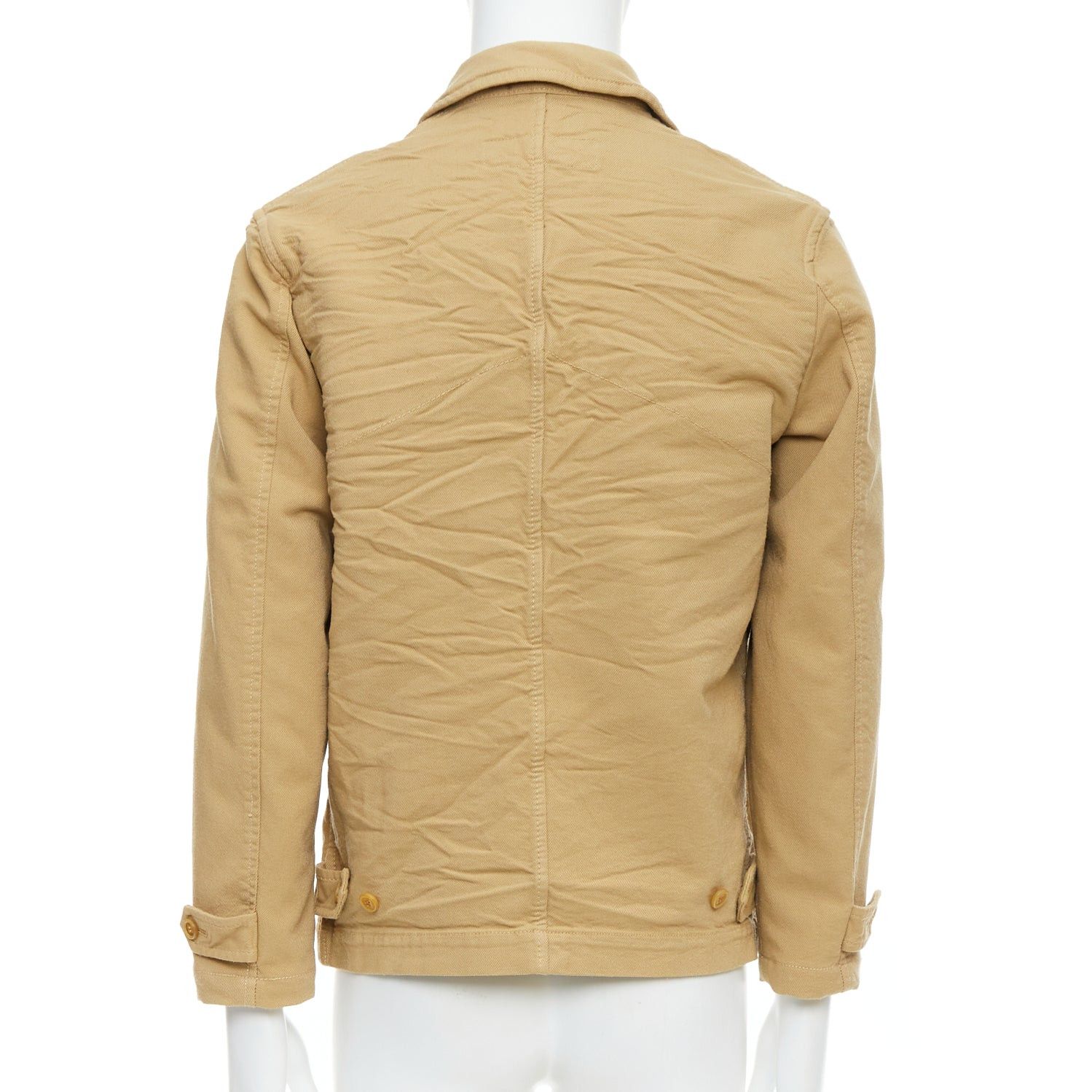 Comme des Garcons COMME DES GARCONS HOMME khaki crinkle fabric topstitch jacket Size US M / EU 48-50 / 2 - 6 Thumbnail