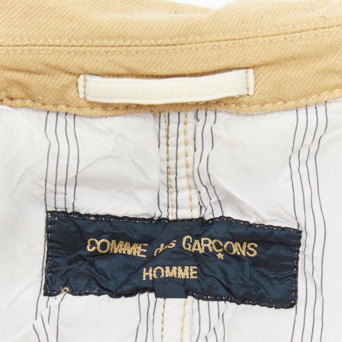 Comme des Garcons COMME DES GARCONS HOMME khaki crinkle fabric topstitch jacket Size US M / EU 48-50 / 2 - 9 Thumbnail