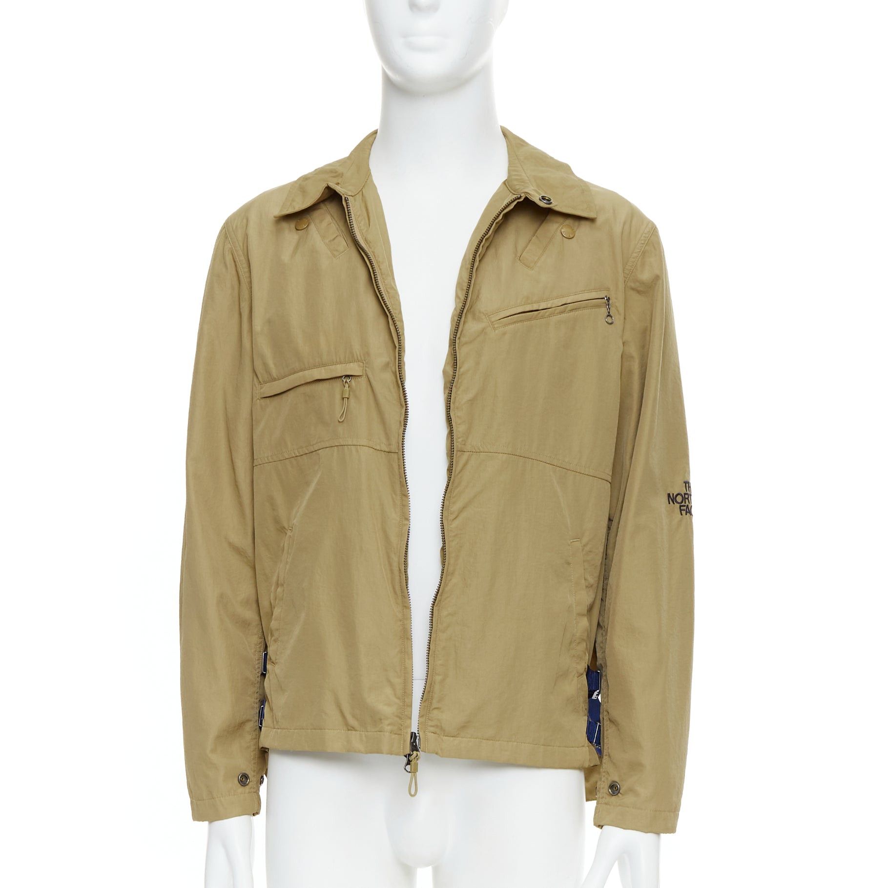 The North Face THE NORTH FACE khaki nylon blue trims black logo windbreaker jacket XS Size US XS / EU 42 / 0 - 3 Thumbnail