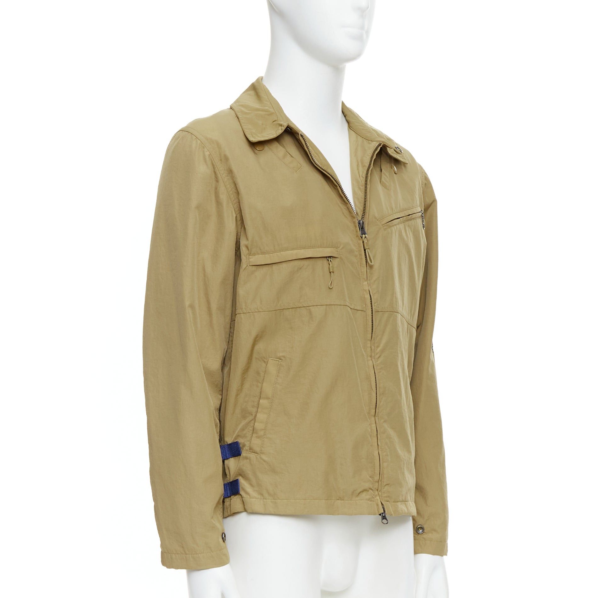 The North Face THE NORTH FACE khaki nylon blue trims black logo windbreaker jacket XS Size US XS / EU 42 / 0 - 4 Thumbnail