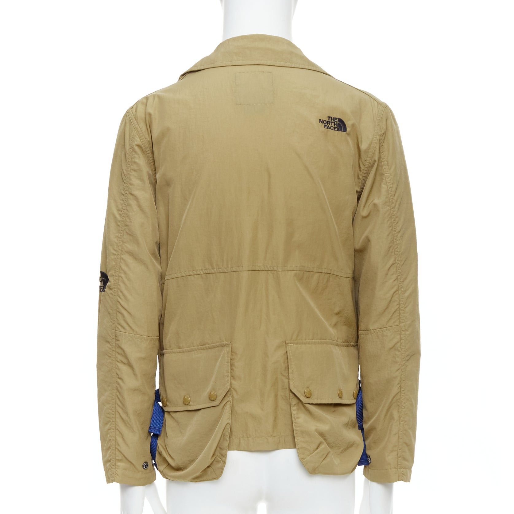 The North Face THE NORTH FACE khaki nylon blue trims black logo windbreaker jacket XS Size US XS / EU 42 / 0 - 6 Thumbnail