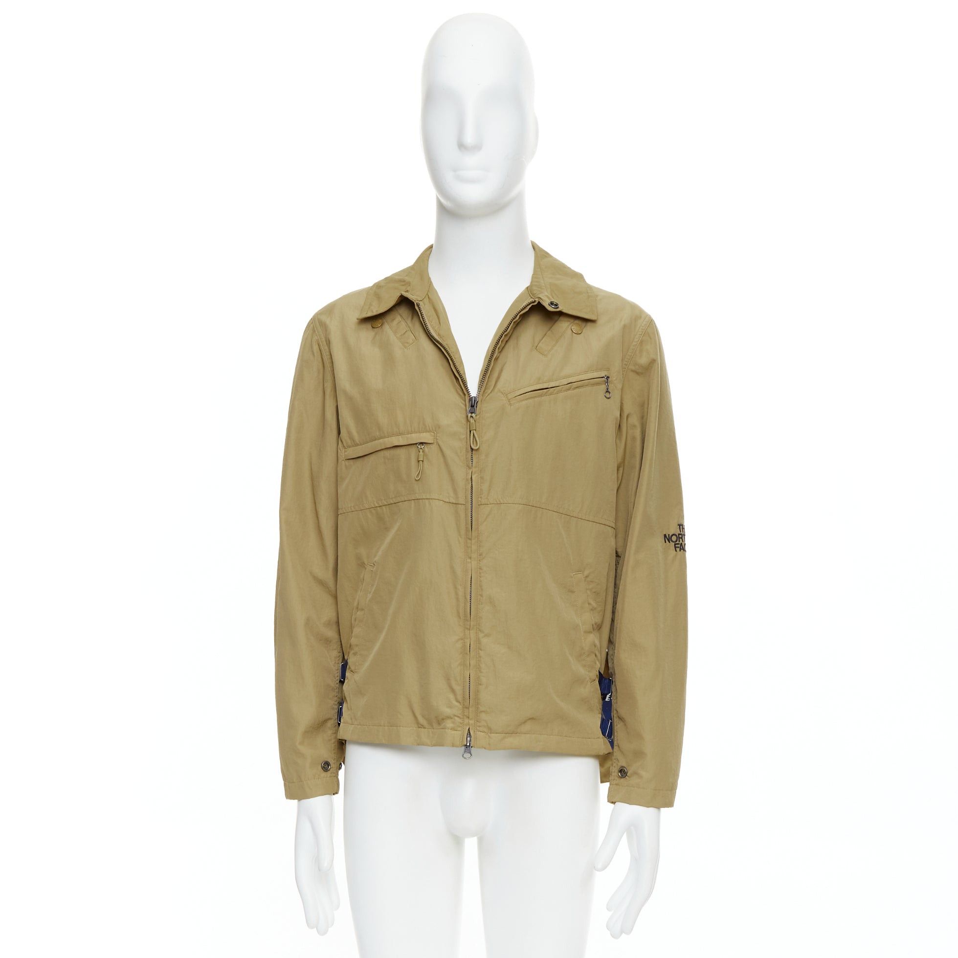 The North Face THE NORTH FACE khaki nylon blue trims black logo windbreaker jacket XS Size US XS / EU 42 / 0 - 10 Thumbnail