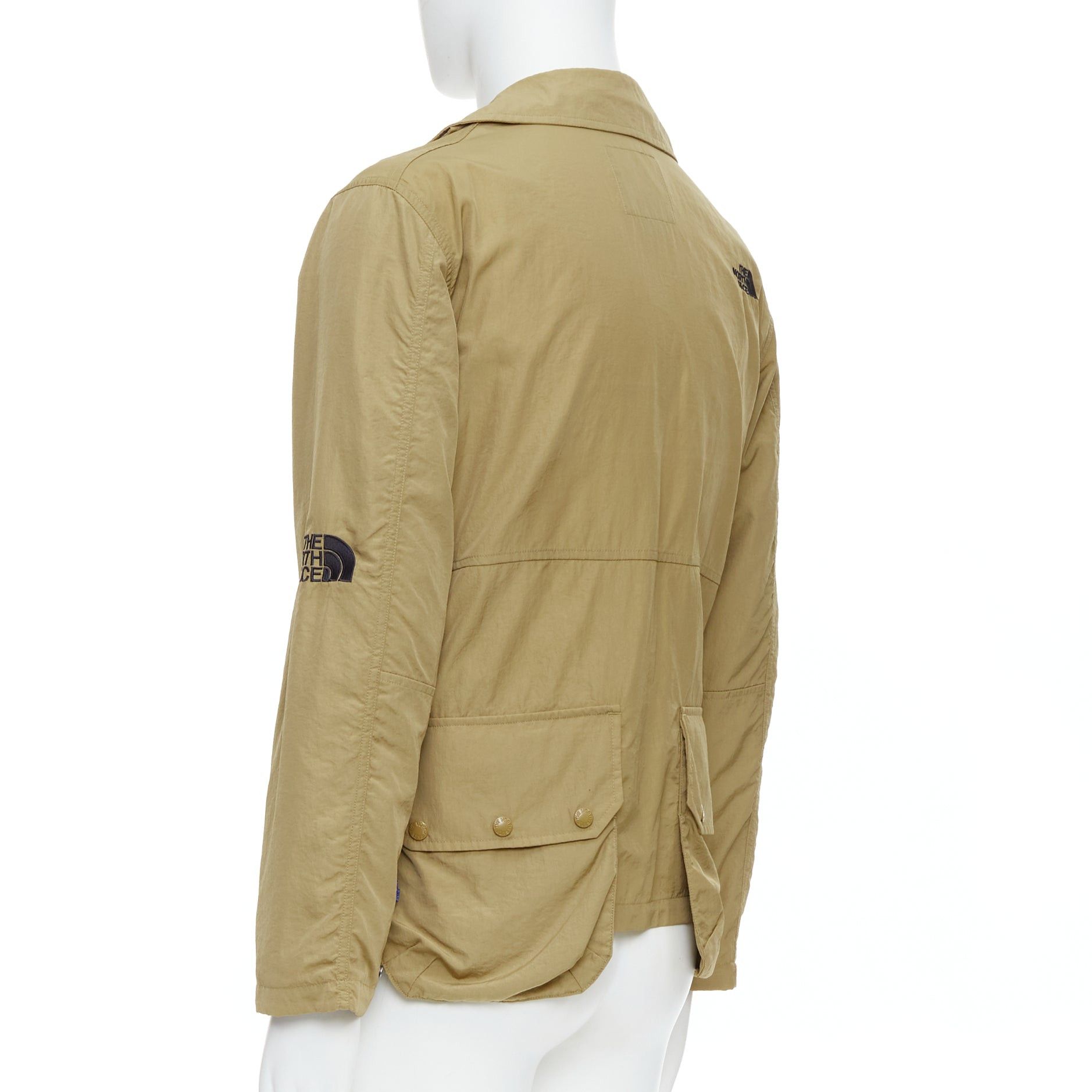 The North Face THE NORTH FACE khaki nylon blue trims black logo windbreaker jacket XS Size US XS / EU 42 / 0 - 7 Thumbnail