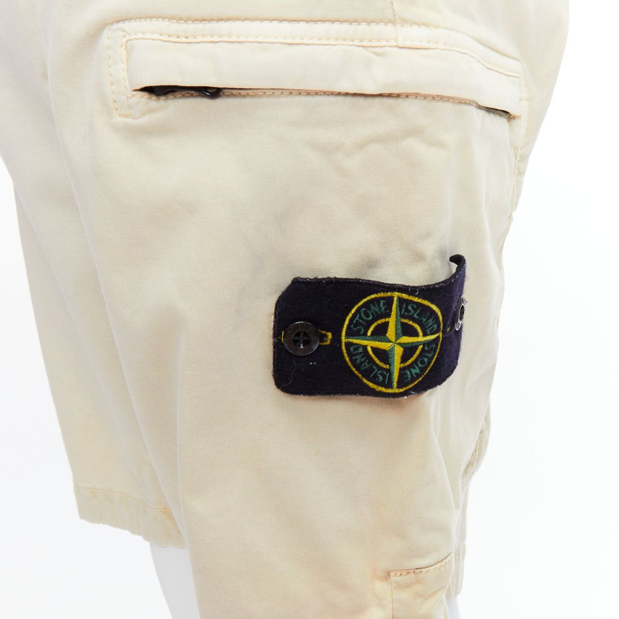 Stone Island STONE ISLAND 2020 stone washed cotton blend logo patch shorts 30" Size US 30 / EU 46 - 7 Thumbnail