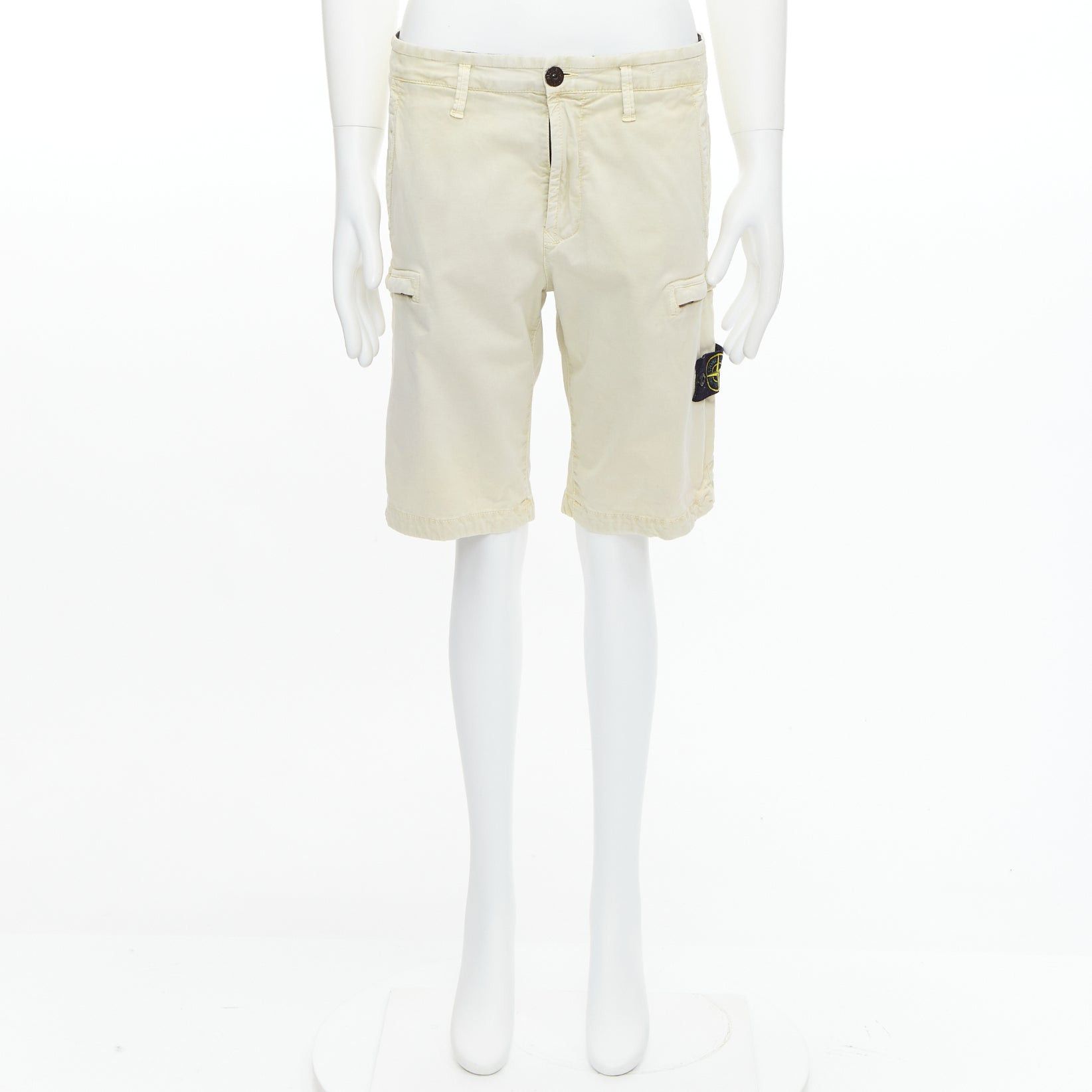 Stone Island STONE ISLAND 2020 stone washed cotton blend logo patch shorts 30" Size US 30 / EU 46 - 9 Thumbnail