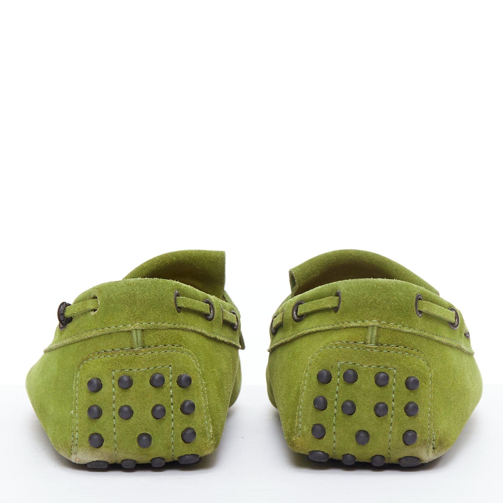 Tod's TOD'S moss green suede leather fringe tongue dot sole driving loafer UK7 EU41 Size US 8 / EU 41 - 5 Thumbnail