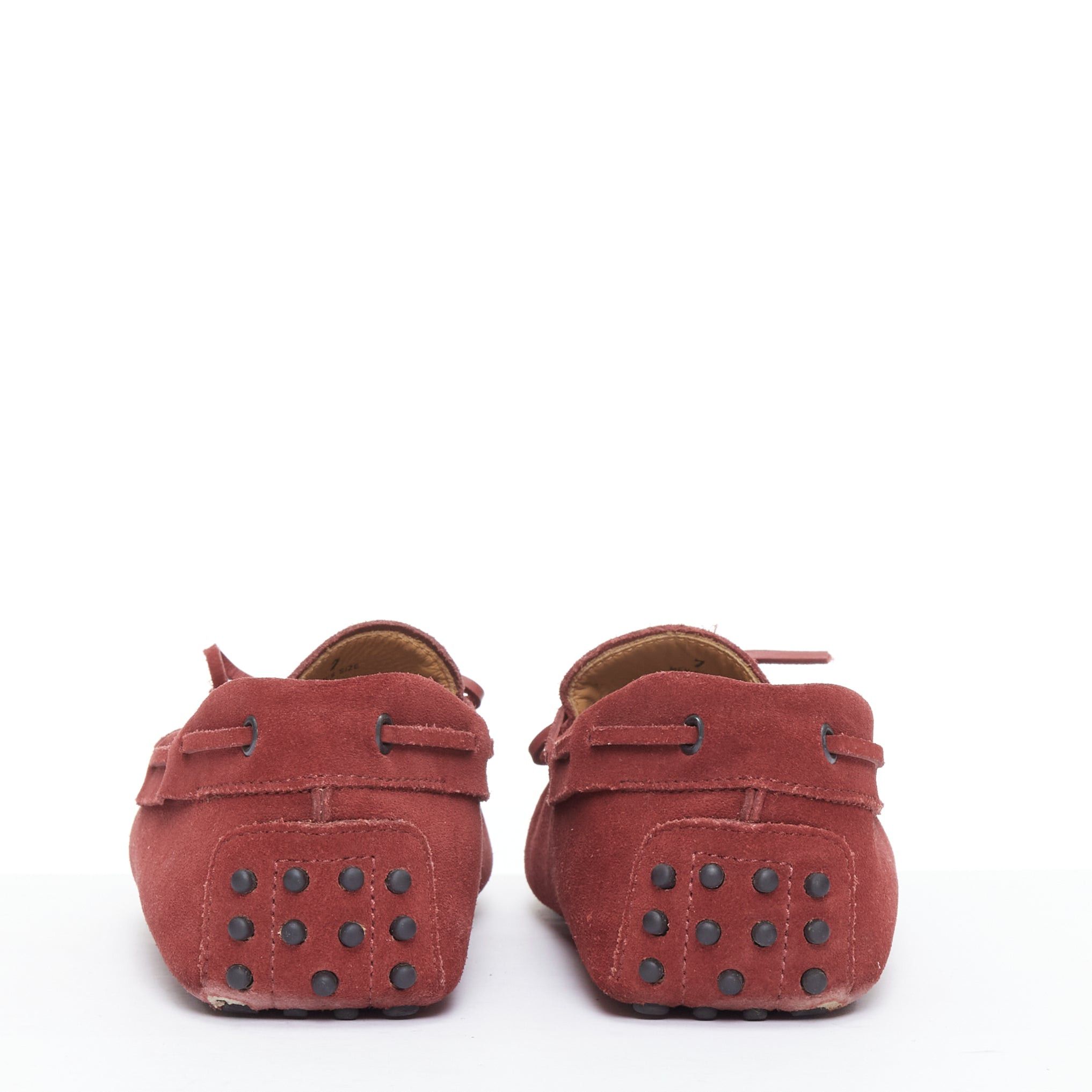 Tod's TOD'S Gommino red suede leather dot sole driving loafers UK7 EU41 Size US 8 / EU 41 - 5 Thumbnail
