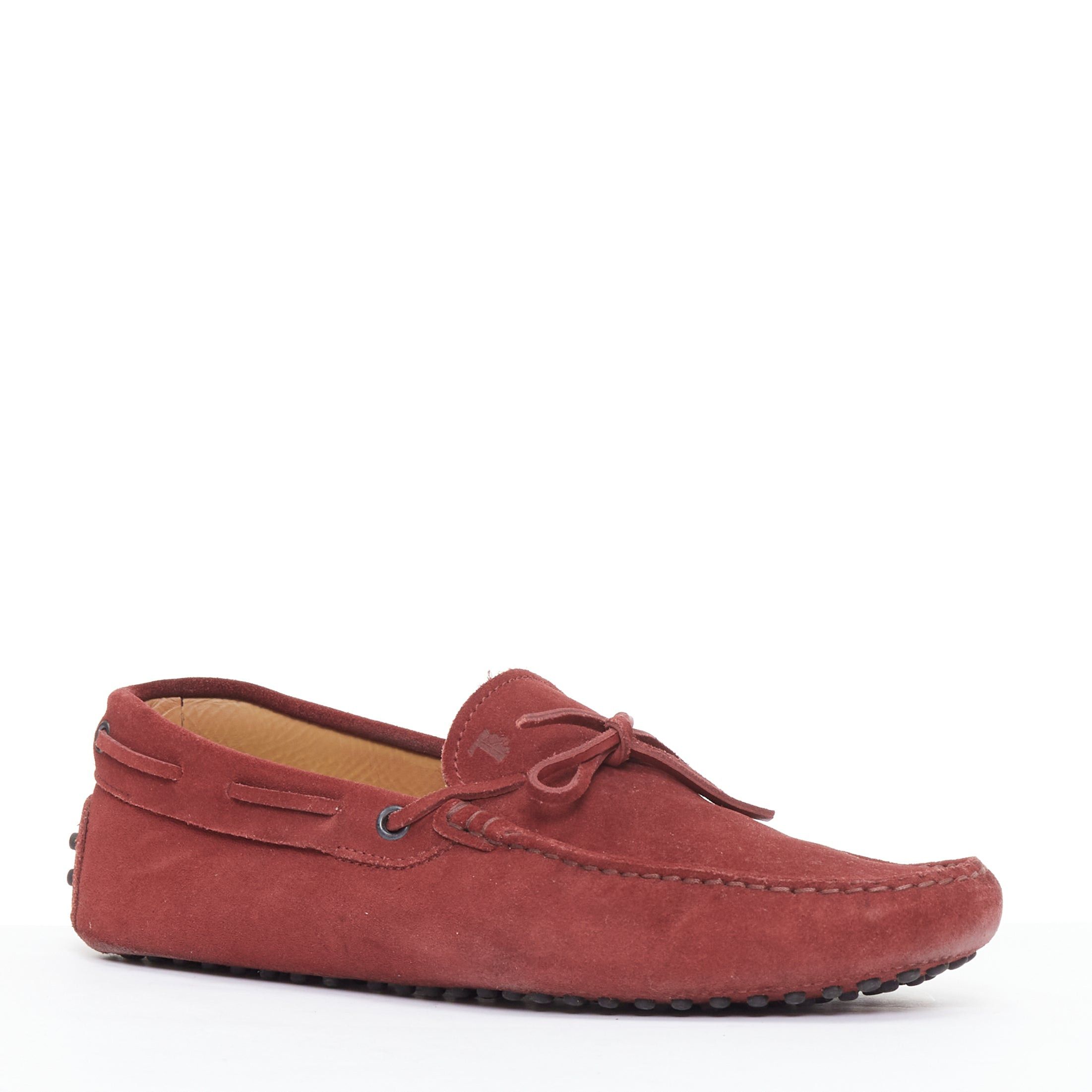 Tod's TOD'S Gommino red suede leather dot sole driving loafers UK7 EU41 Size US 8 / EU 41 - 3 Thumbnail