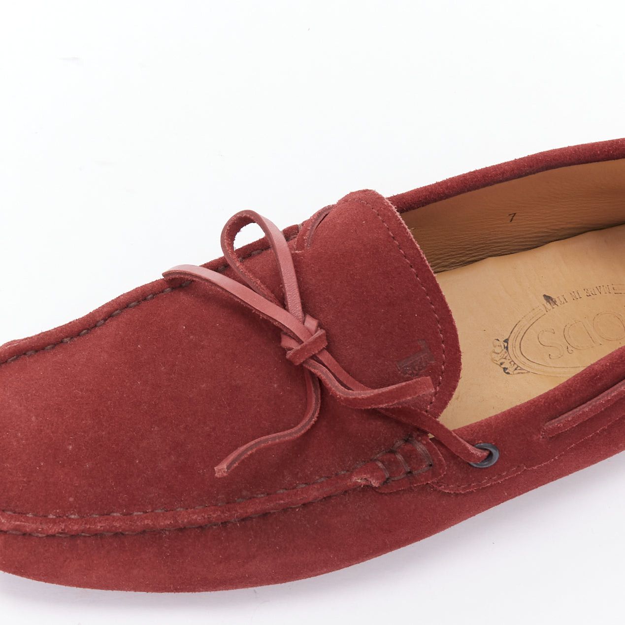 Tod's TOD'S Gommino red suede leather dot sole driving loafers UK7 EU41 Size US 8 / EU 41 - 7 Thumbnail
