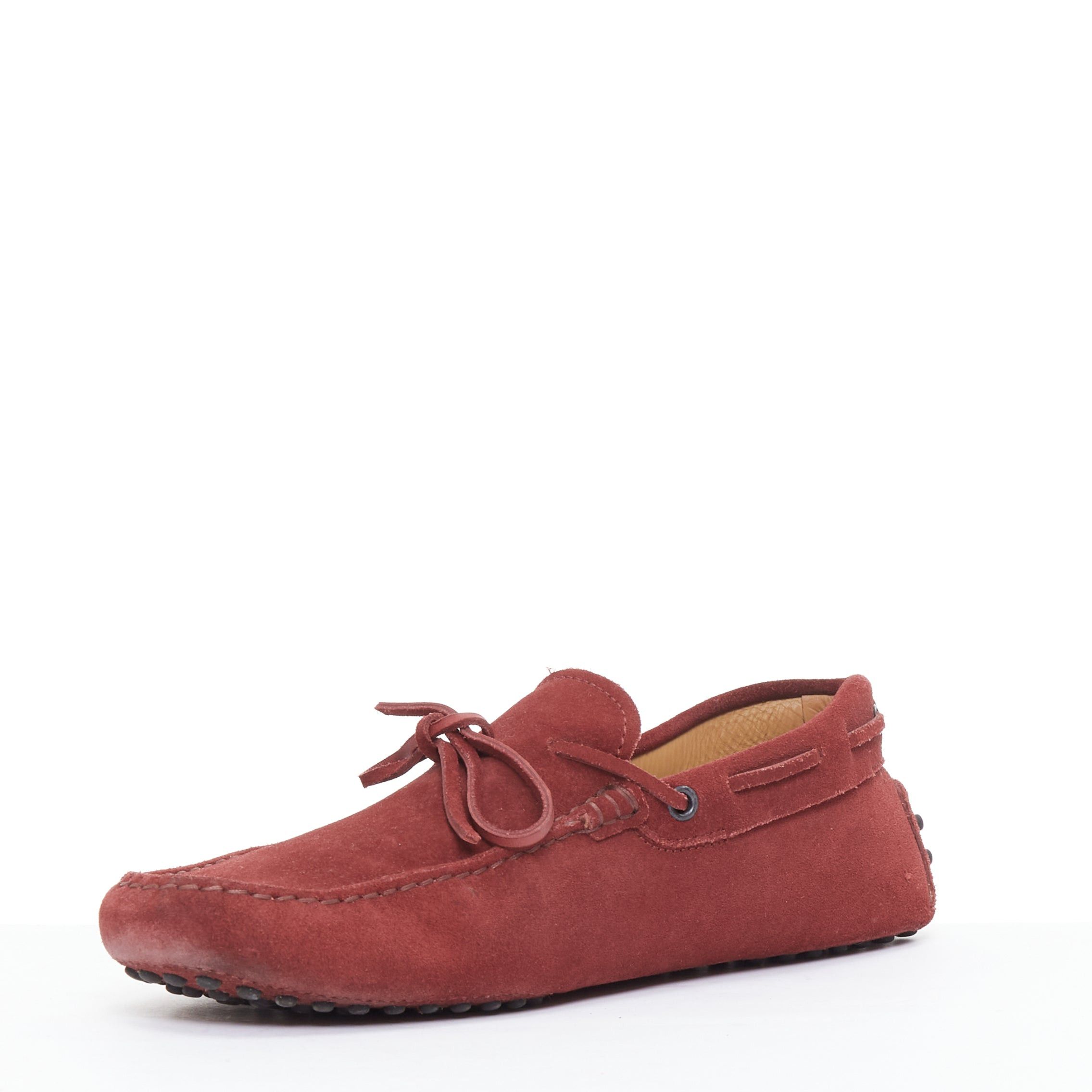 Tod's TOD'S Gommino red suede leather dot sole driving loafers UK7 EU41 Size US 8 / EU 41 - 4 Thumbnail