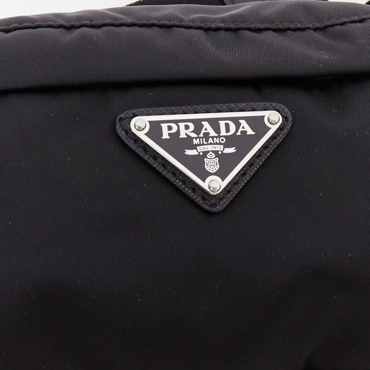 Prada PRADA black nylon silver logo triangle buckle belt bag Size ONE SIZE - 6 Thumbnail