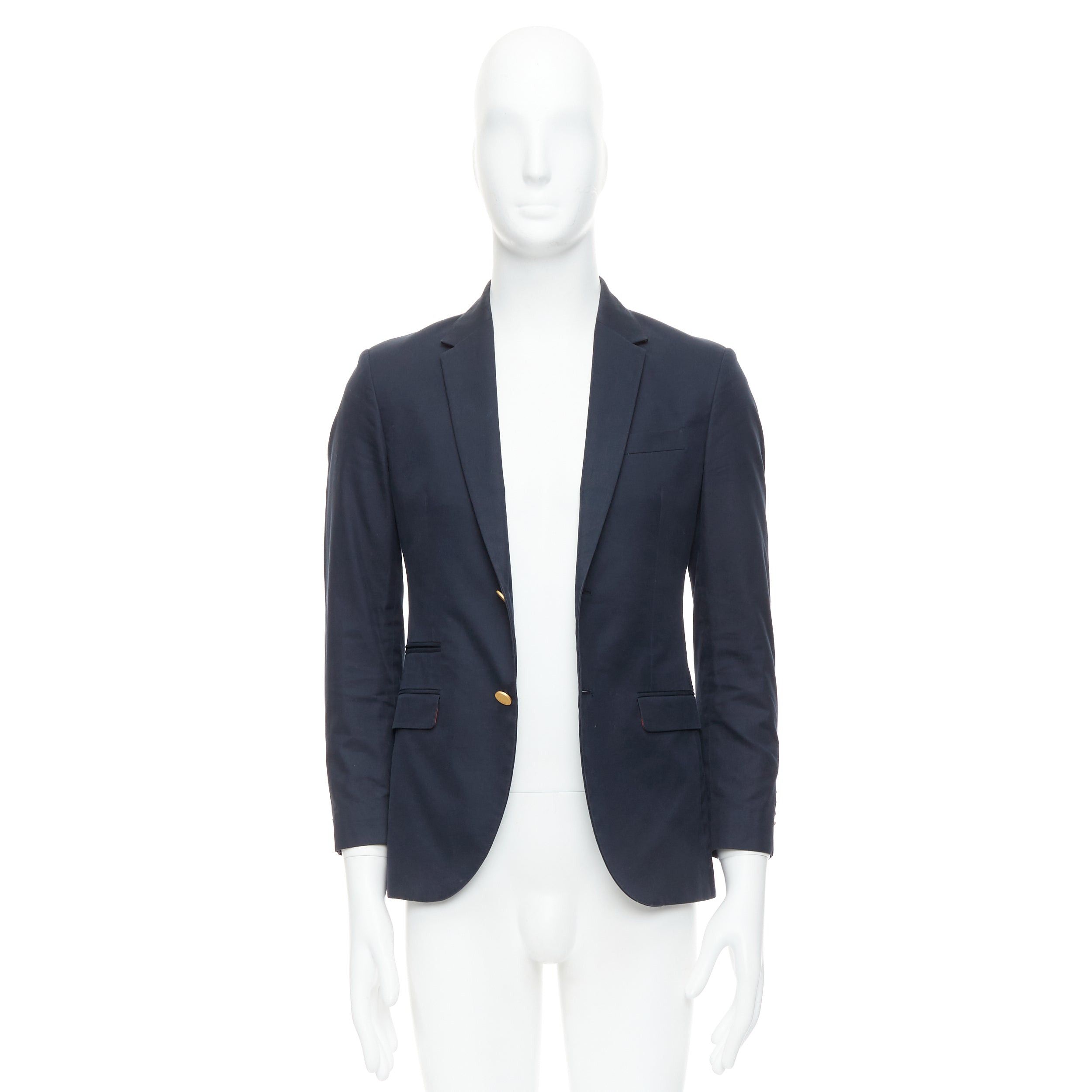Valentino VALENTINO navy cotton red camoflage lined gold button blazer IT44 XS Size 44R - 9 Thumbnail