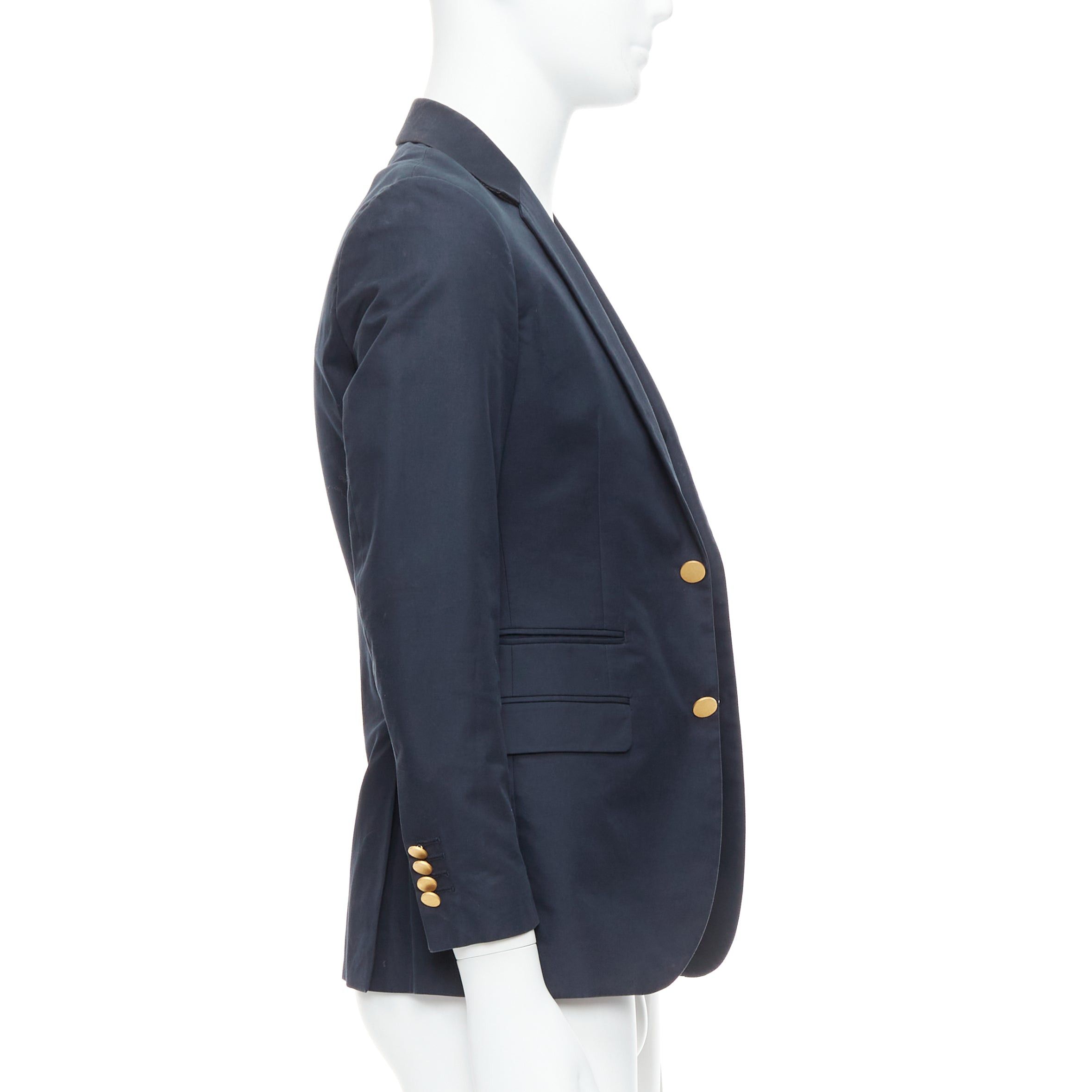 Valentino VALENTINO navy cotton red camoflage lined gold button blazer IT44 XS Size 44R - 4 Thumbnail