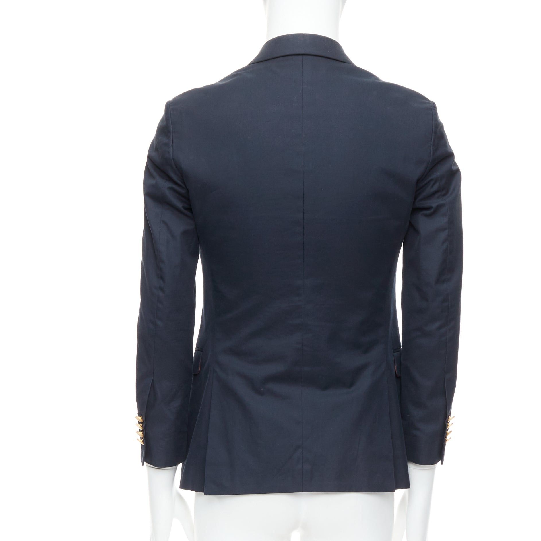 Valentino VALENTINO navy cotton red camoflage lined gold button blazer IT44 XS Size 44R - 5 Thumbnail