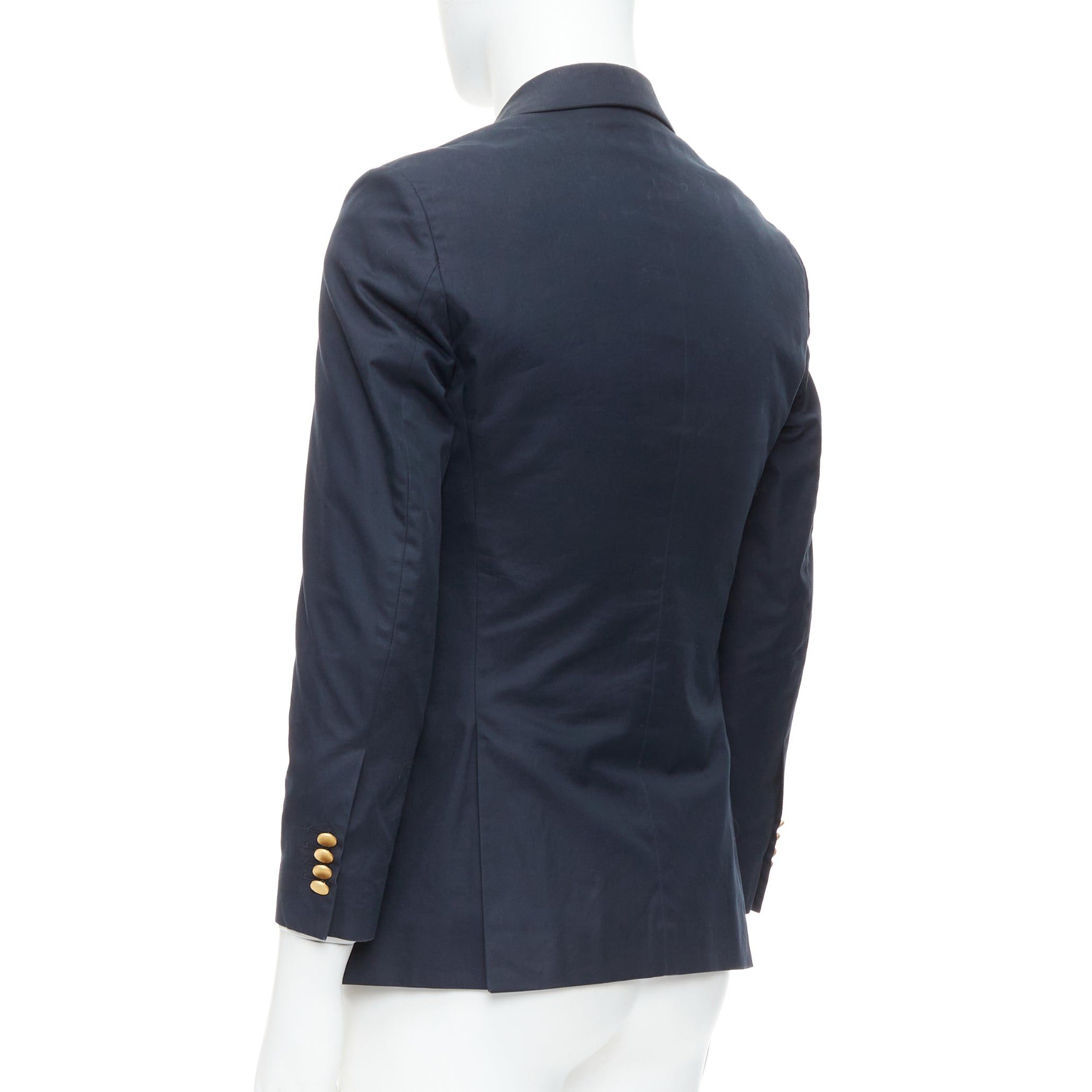 Valentino VALENTINO navy cotton red camoflage lined gold button blazer IT44 XS Size 44R - 6 Thumbnail