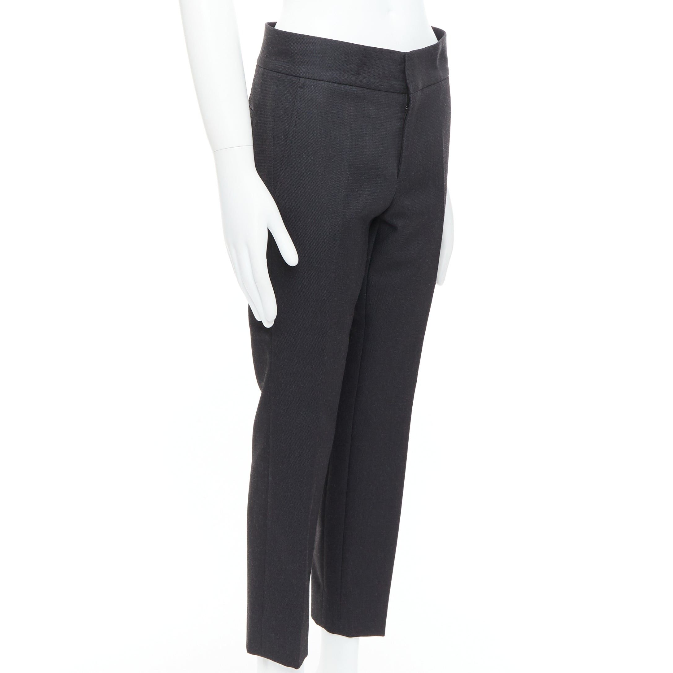 Lanvin LANVIN dark grey cotton blend concealed fly tapered trousers FR44 XS Size US 26 / EU 42 - 3 Thumbnail