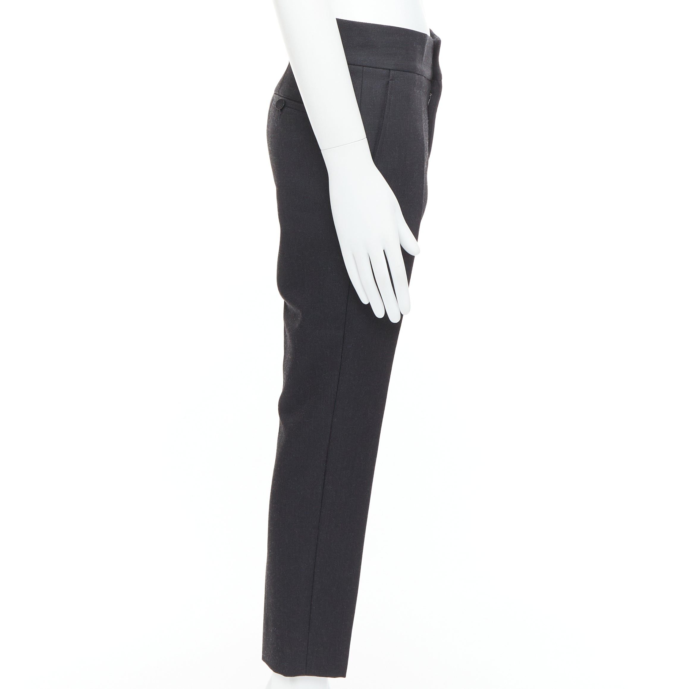 Lanvin LANVIN dark grey cotton blend concealed fly tapered trousers FR44 XS Size US 26 / EU 42 - 4 Thumbnail