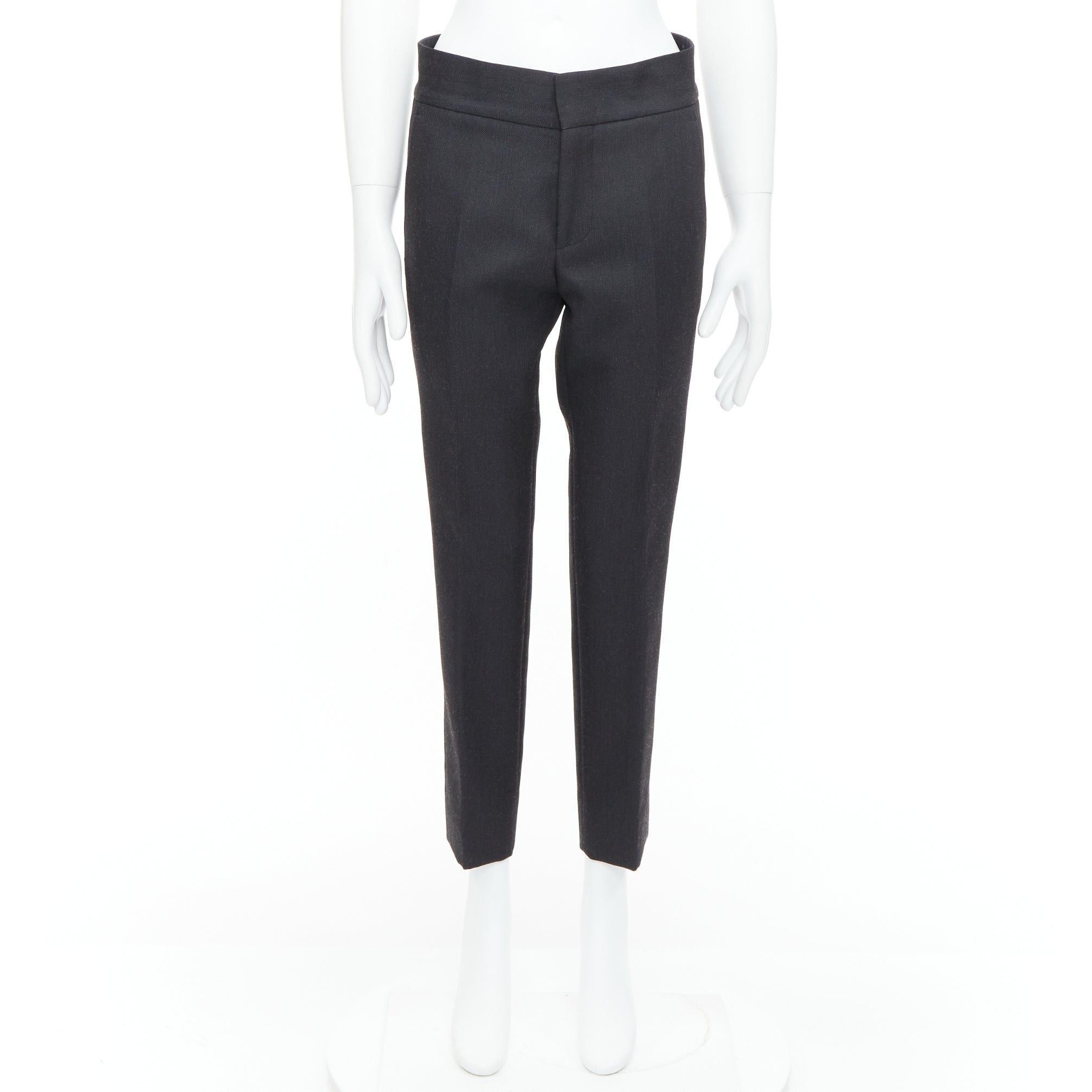 Lanvin LANVIN dark grey cotton blend concealed fly tapered trousers FR44 XS Size US 26 / EU 42 - 9 Thumbnail