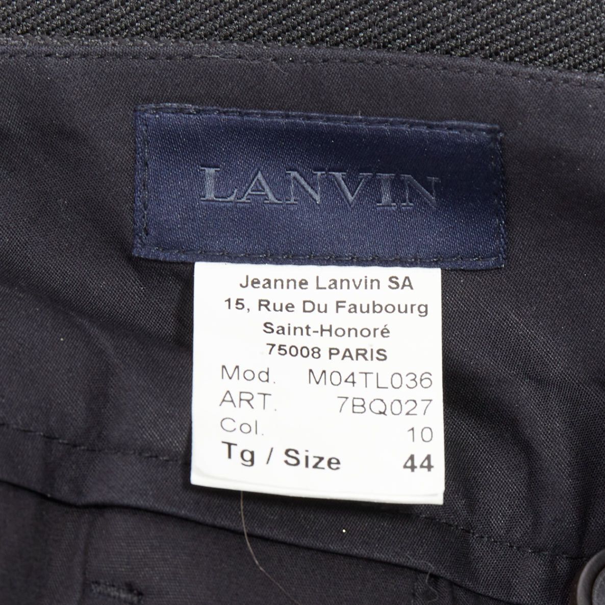 Lanvin LANVIN dark grey cotton blend concealed fly tapered trousers FR44 XS Size US 26 / EU 42 - 8 Thumbnail