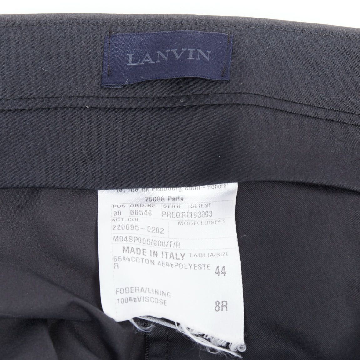 Lanvin LANVIN black wool blend crepe concealed fly tapered trousers FR44 XS Size US 26 / EU 42 - 8 Thumbnail