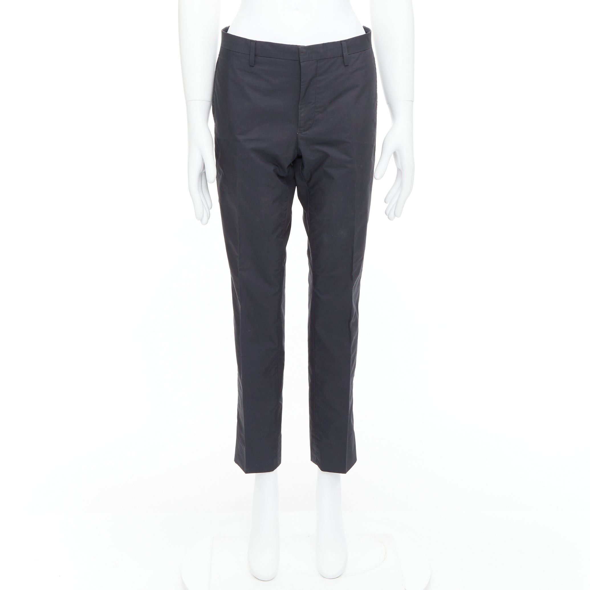 Lanvin LANVIN black wool blend crepe concealed fly tapered trousers FR44 XS Size US 26 / EU 42 - 9 Thumbnail