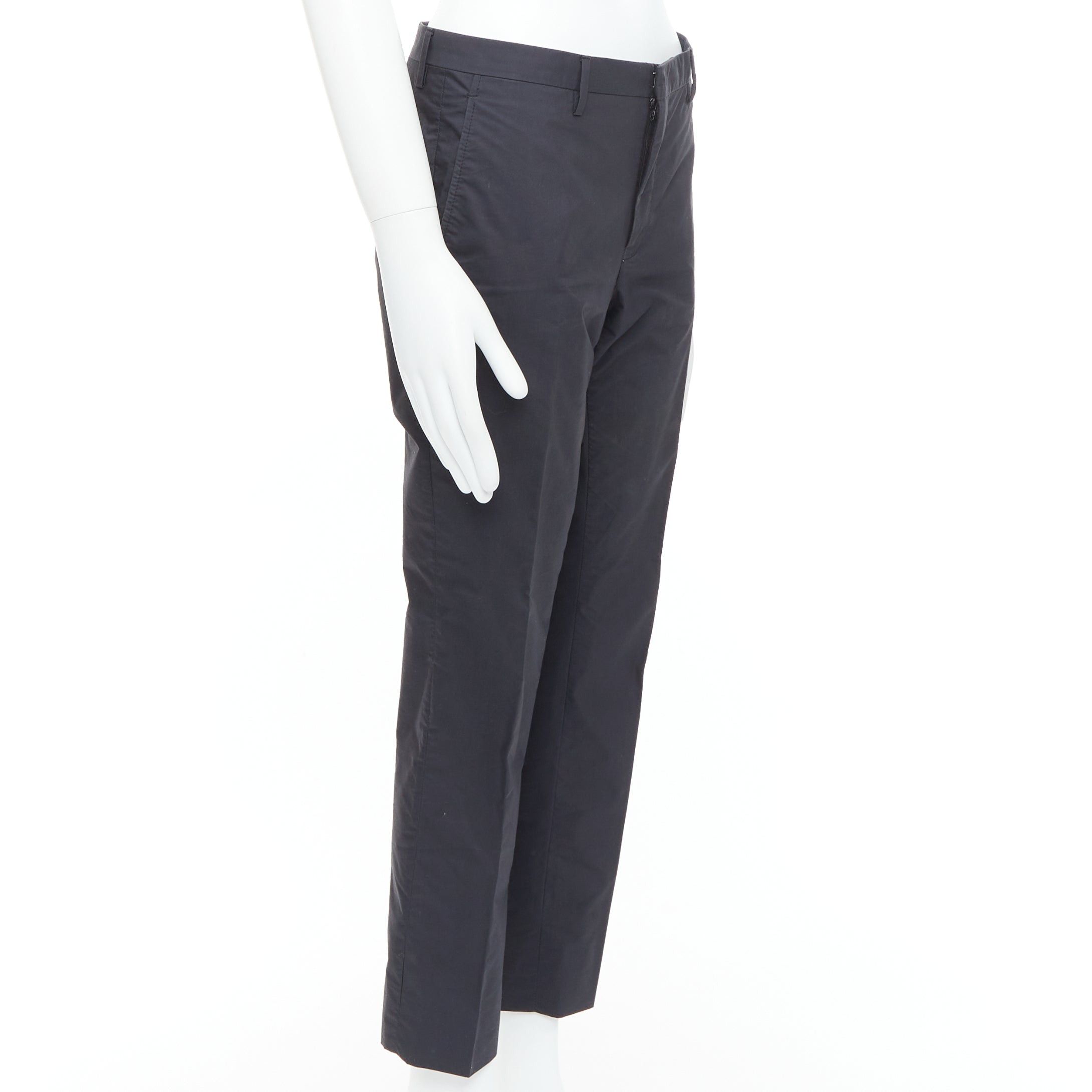 Lanvin LANVIN black wool blend crepe concealed fly tapered trousers FR44 XS Size US 26 / EU 42 - 3 Thumbnail