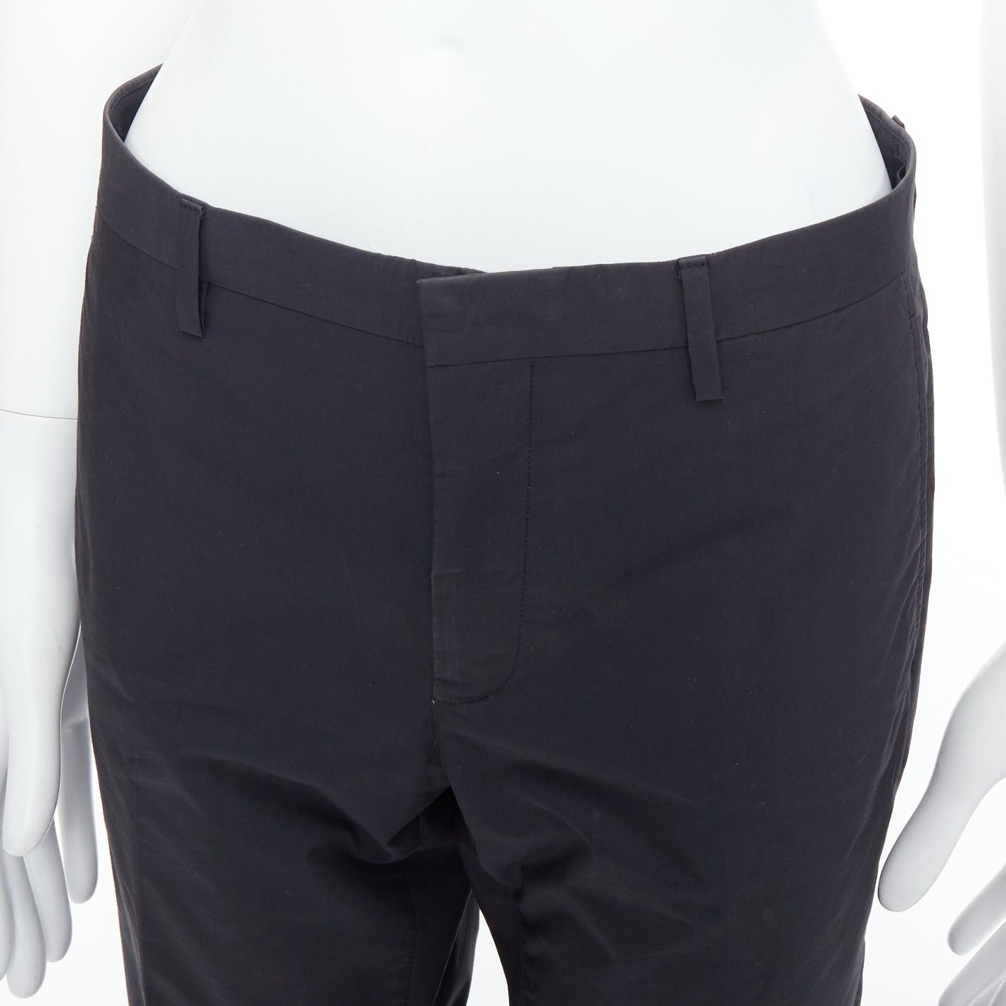 Lanvin LANVIN black wool blend crepe concealed fly tapered trousers FR44 XS Size US 26 / EU 42 - 7 Thumbnail