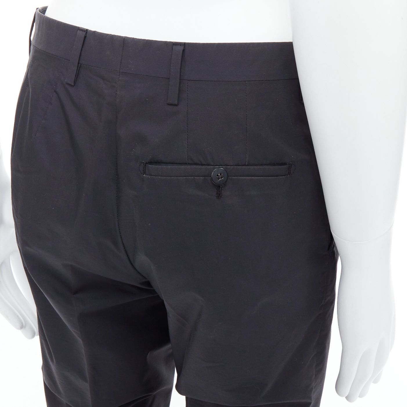Lanvin LANVIN black wool blend crepe concealed fly tapered trousers FR44 XS Size US 26 / EU 42 - 2 Thumbnail