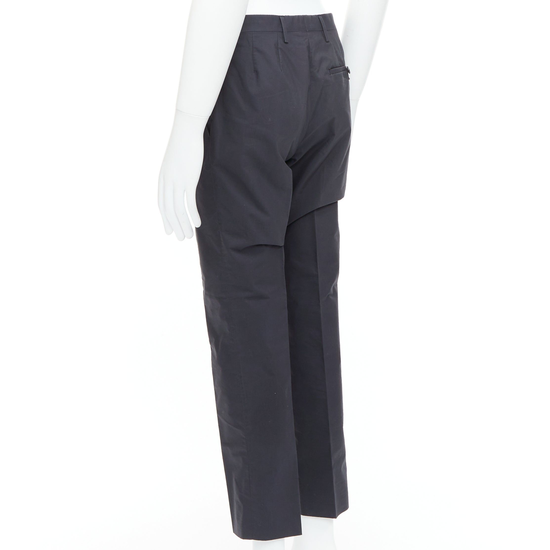 Lanvin LANVIN black wool blend crepe concealed fly tapered trousers FR44 XS Size US 26 / EU 42 - 6 Thumbnail