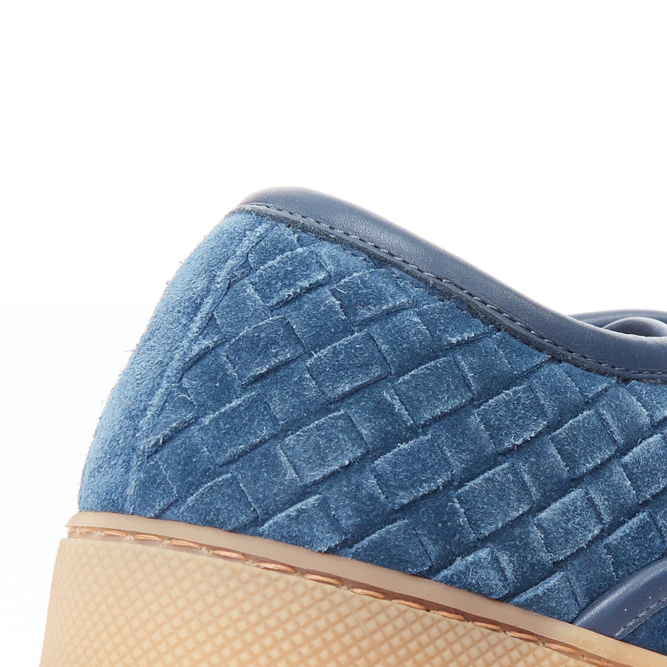 Bottega Veneta BOTTEGA VENETA blue suede intrecciato woven lace up sneakers EU39.5 Size US 6.5 / EU 39-40 - 8 Thumbnail