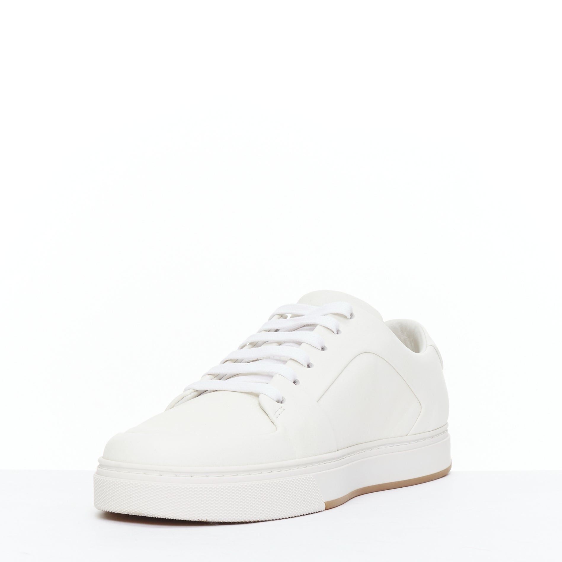 Bottega Veneta BOTTEGA VENETA white leather minimal lace up sneakers EU39 Size US 6 / EU 39 - 5 Thumbnail