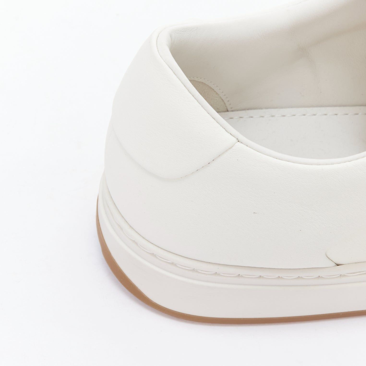 Bottega Veneta BOTTEGA VENETA white leather minimal lace up sneakers EU39 Size US 6 / EU 39 - 9 Thumbnail