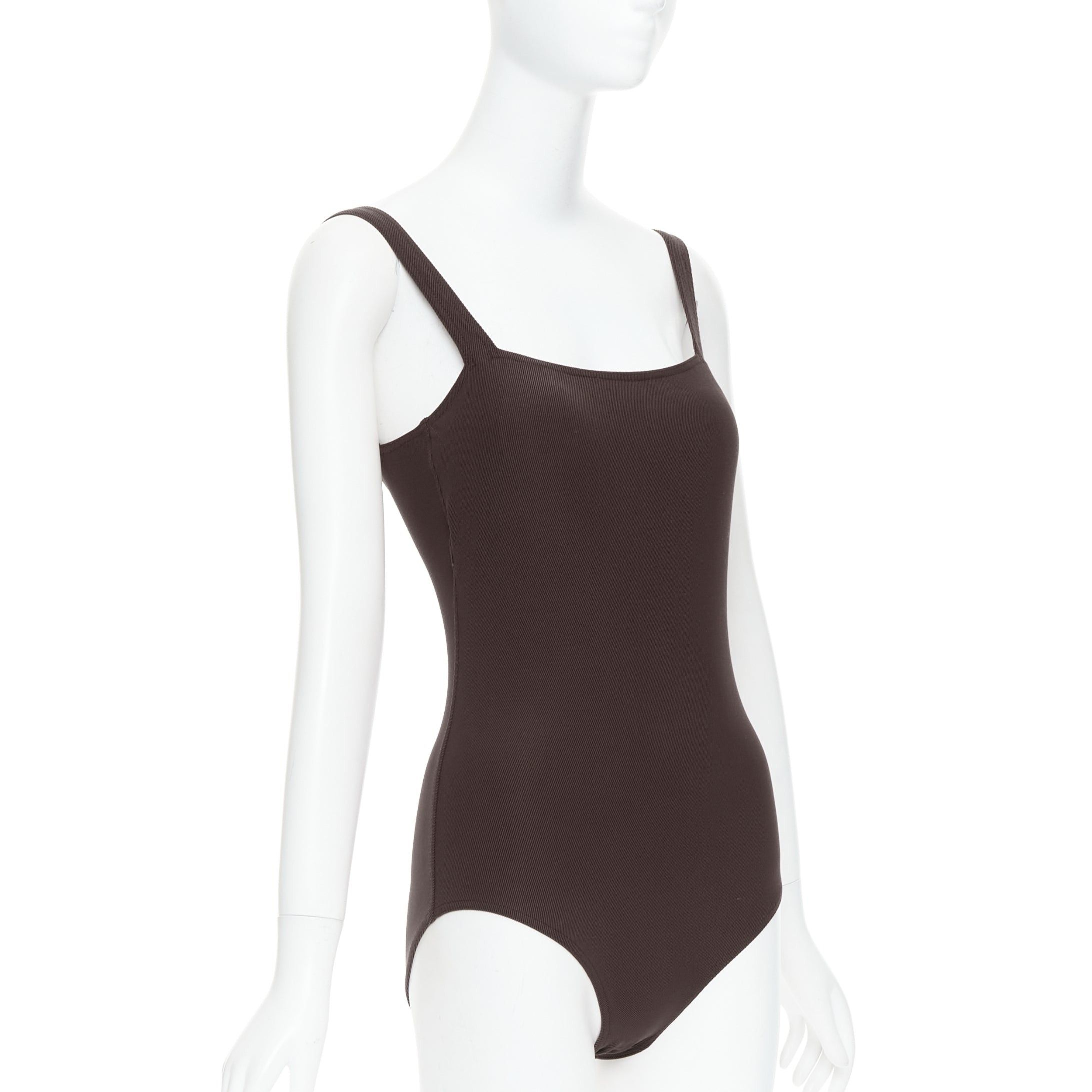 Hermes HERMES VINTAGE Martin Margiela brown twill jersey one piece bodysuit FR40 L Size 30" / US 8 / IT 44 - 3 Thumbnail