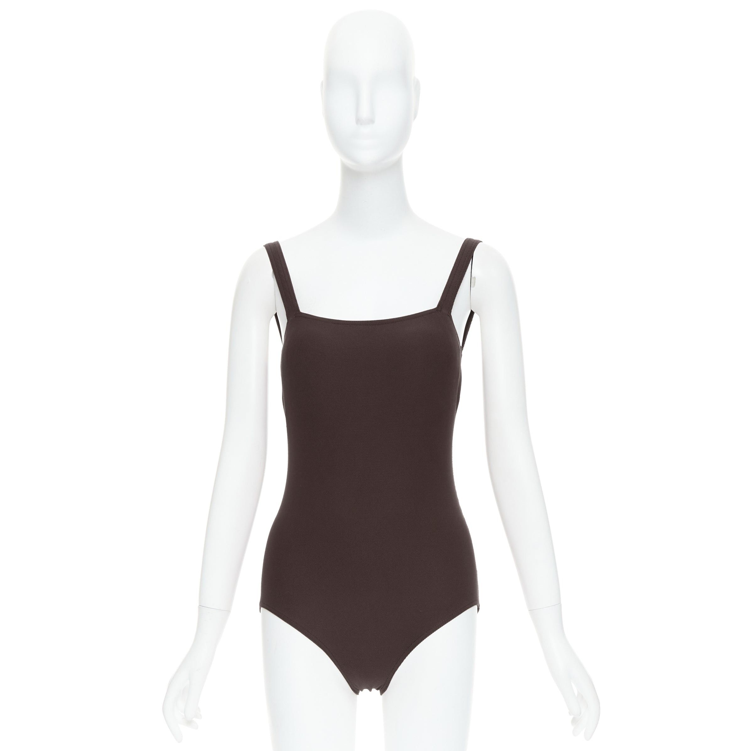 Hermes HERMES VINTAGE Martin Margiela brown twill jersey one piece bodysuit FR40 L Size 30" / US 8 / IT 44 - 9 Thumbnail