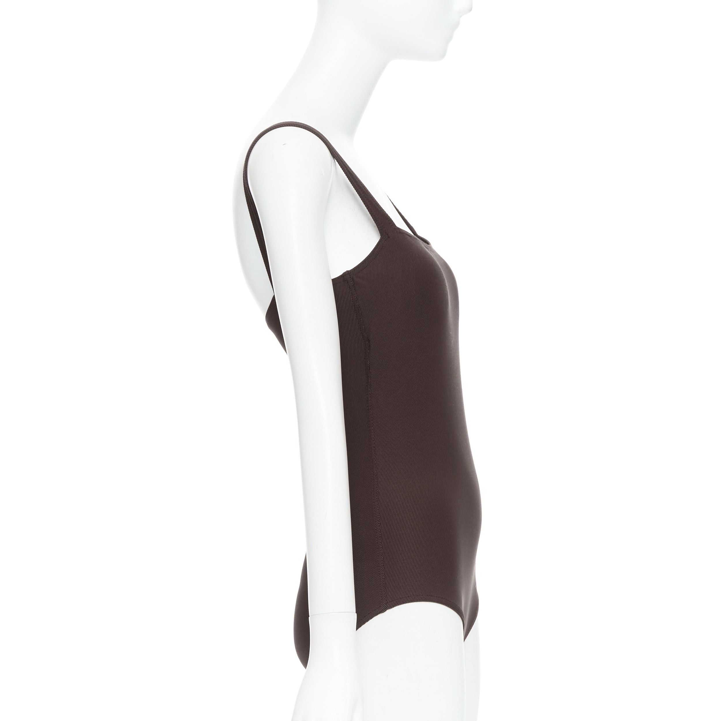 Hermes HERMES VINTAGE Martin Margiela brown twill jersey one piece bodysuit FR40 L Size 30" / US 8 / IT 44 - 4 Thumbnail