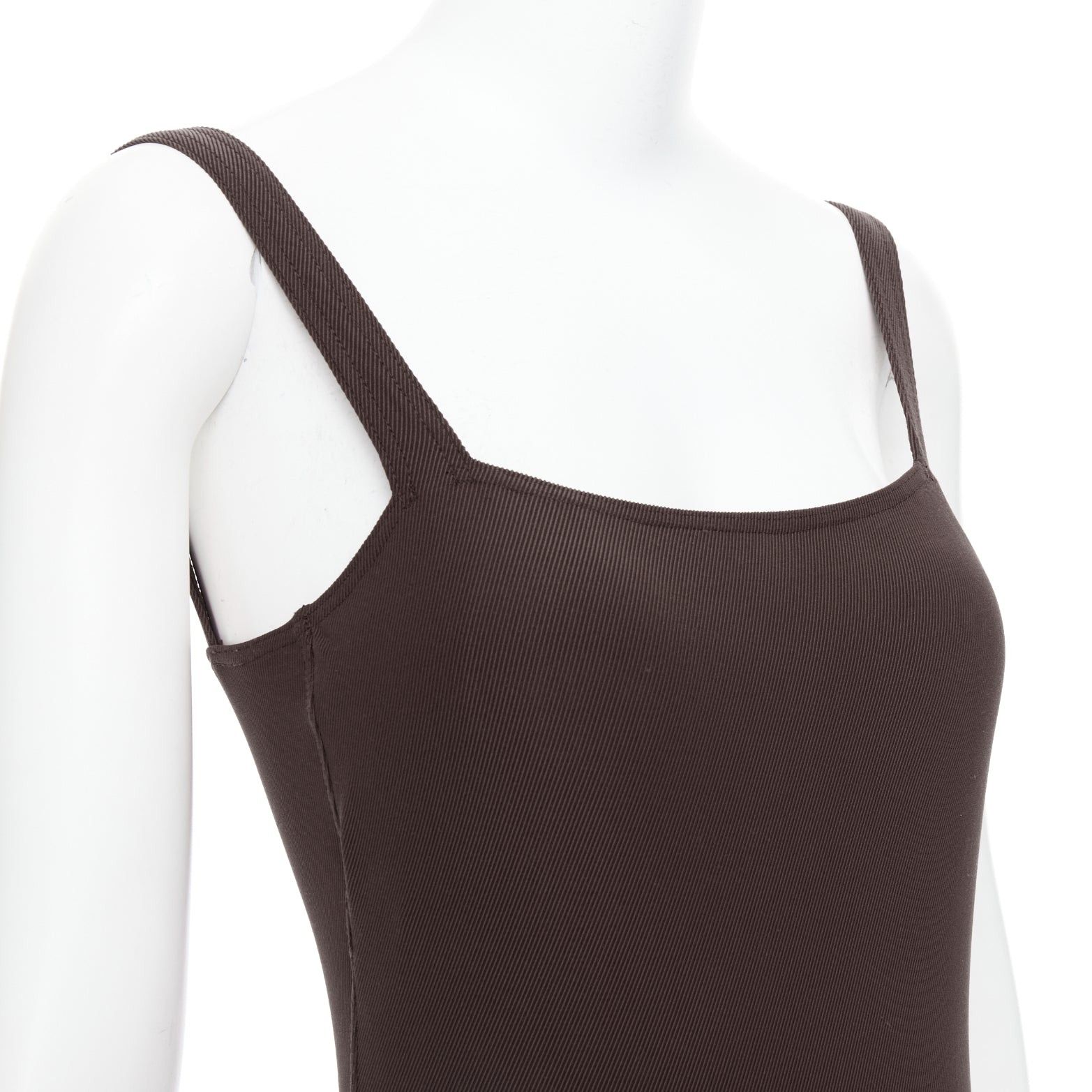 Hermes HERMES VINTAGE Martin Margiela brown twill jersey one piece bodysuit FR40 L Size 30" / US 8 / IT 44 - 2 Thumbnail