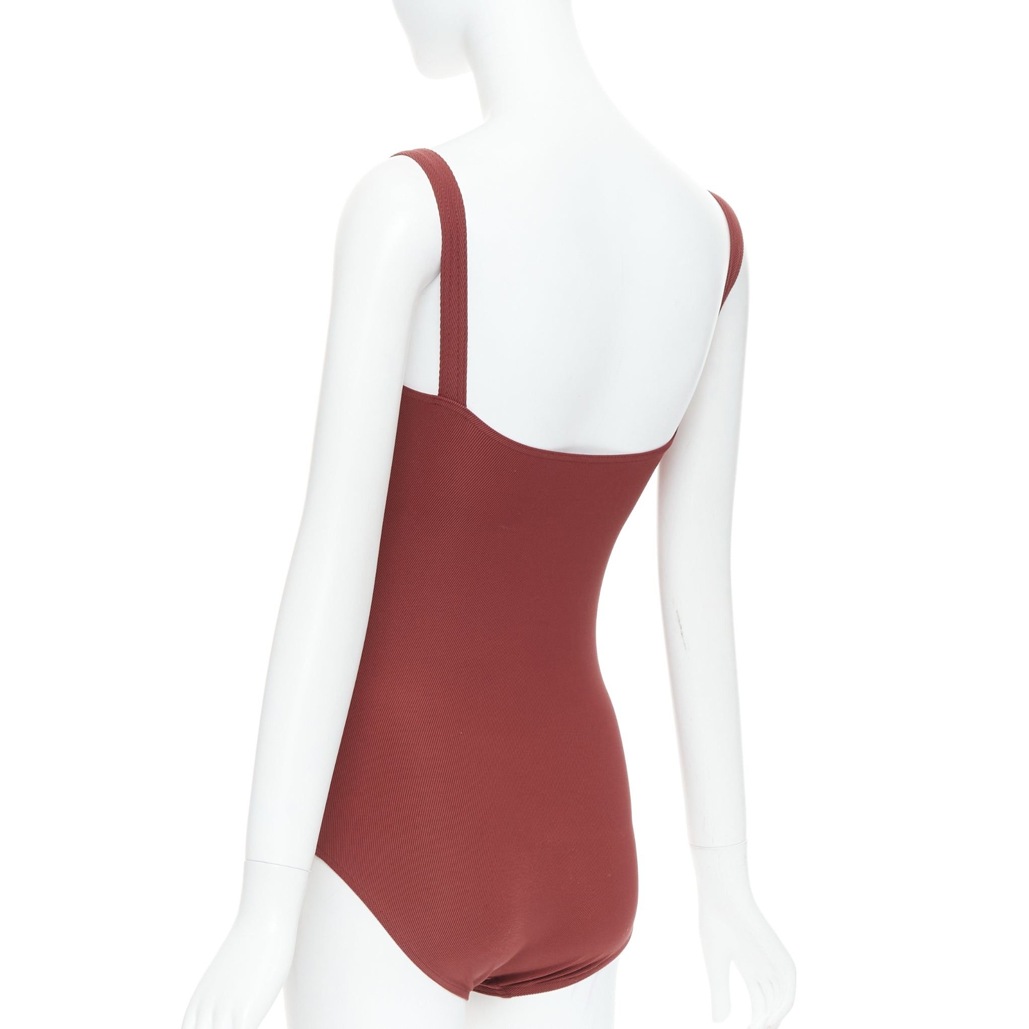 Hermes HERMES VINTAGE Martin Margiela burnt orange twill jersey one piece bodysuit FR40 L Size 30" / US 8 / IT 44 - 6 Thumbnail