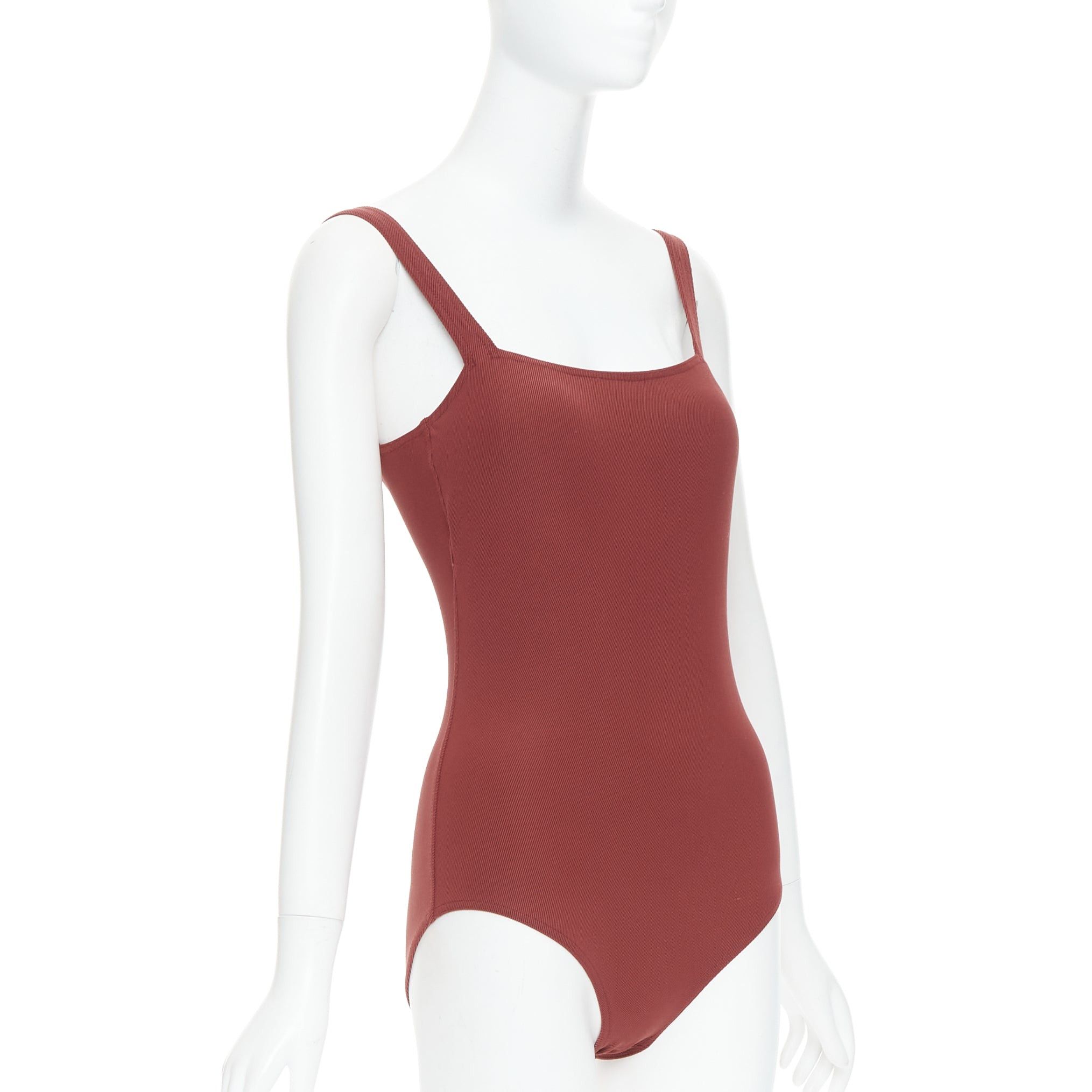 Hermes HERMES VINTAGE Martin Margiela burnt orange twill jersey one piece bodysuit FR40 L Size 30" / US 8 / IT 44 - 3 Thumbnail