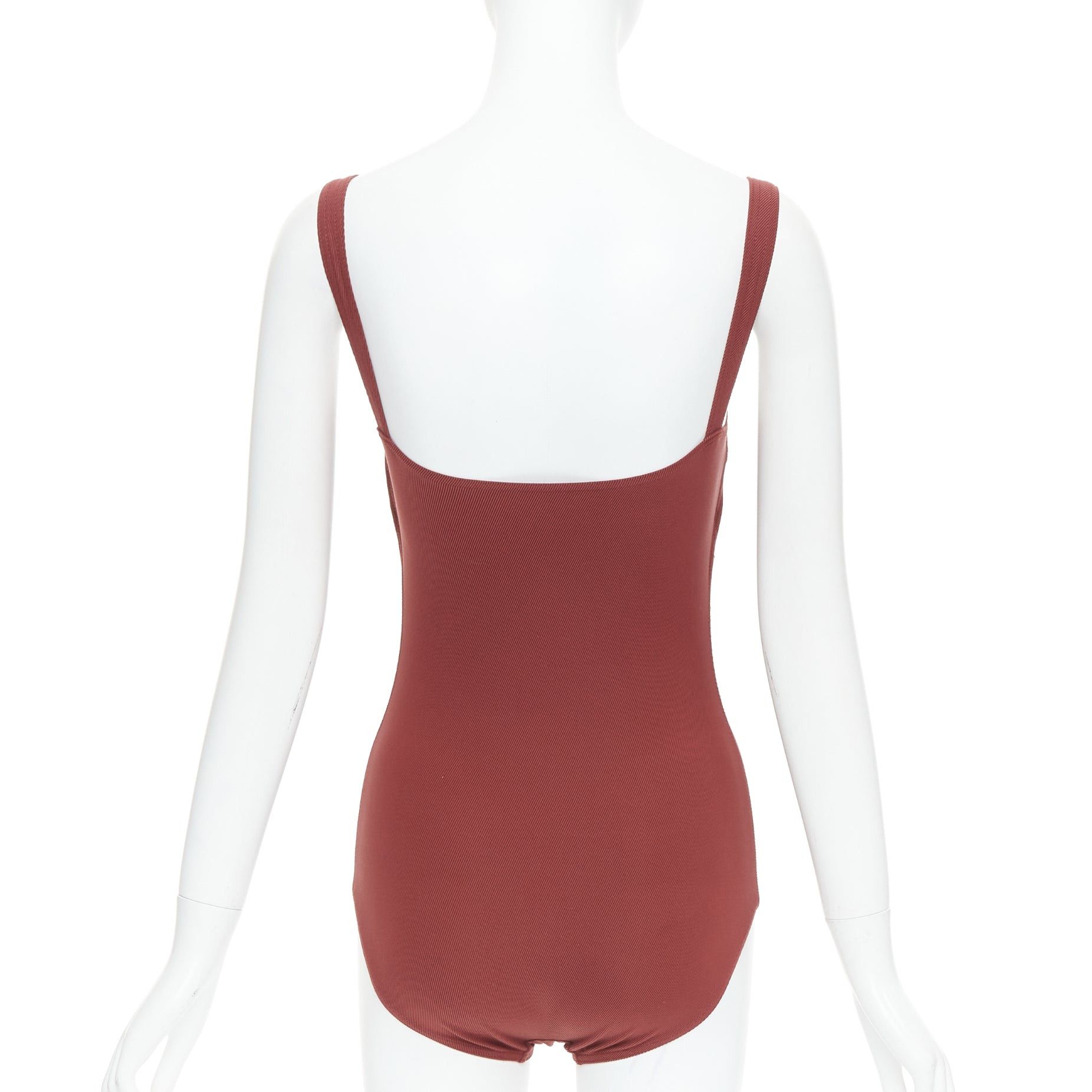Hermes HERMES VINTAGE Martin Margiela burnt orange twill jersey one piece bodysuit FR40 L Size 30" / US 8 / IT 44 - 5 Thumbnail