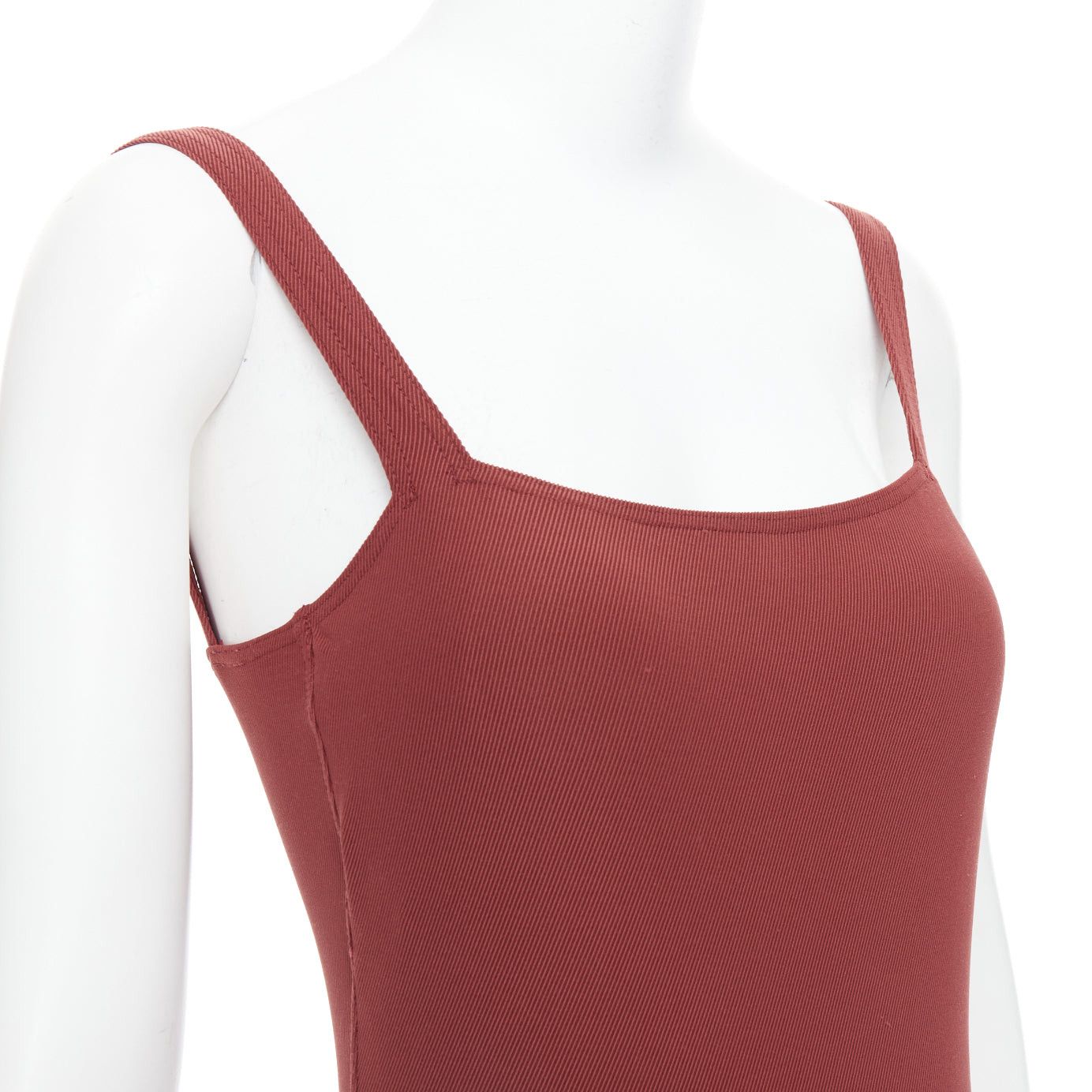 Hermes HERMES VINTAGE Martin Margiela burnt orange twill jersey one piece bodysuit FR40 L Size 30" / US 8 / IT 44 - 2 Thumbnail