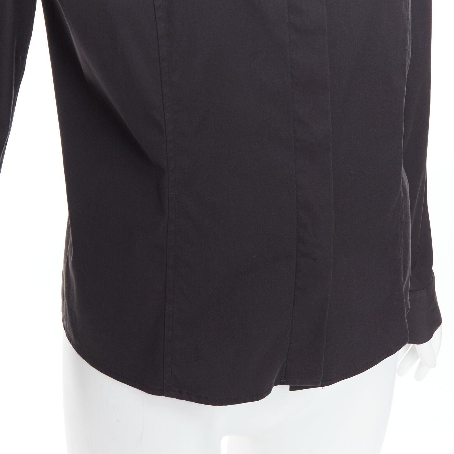 Gucci GUCCI Tom Ford 2000 black cotton blend slim fit panelled shirt IT46 XL Size L / US 10 / IT 46 - 7 Thumbnail
