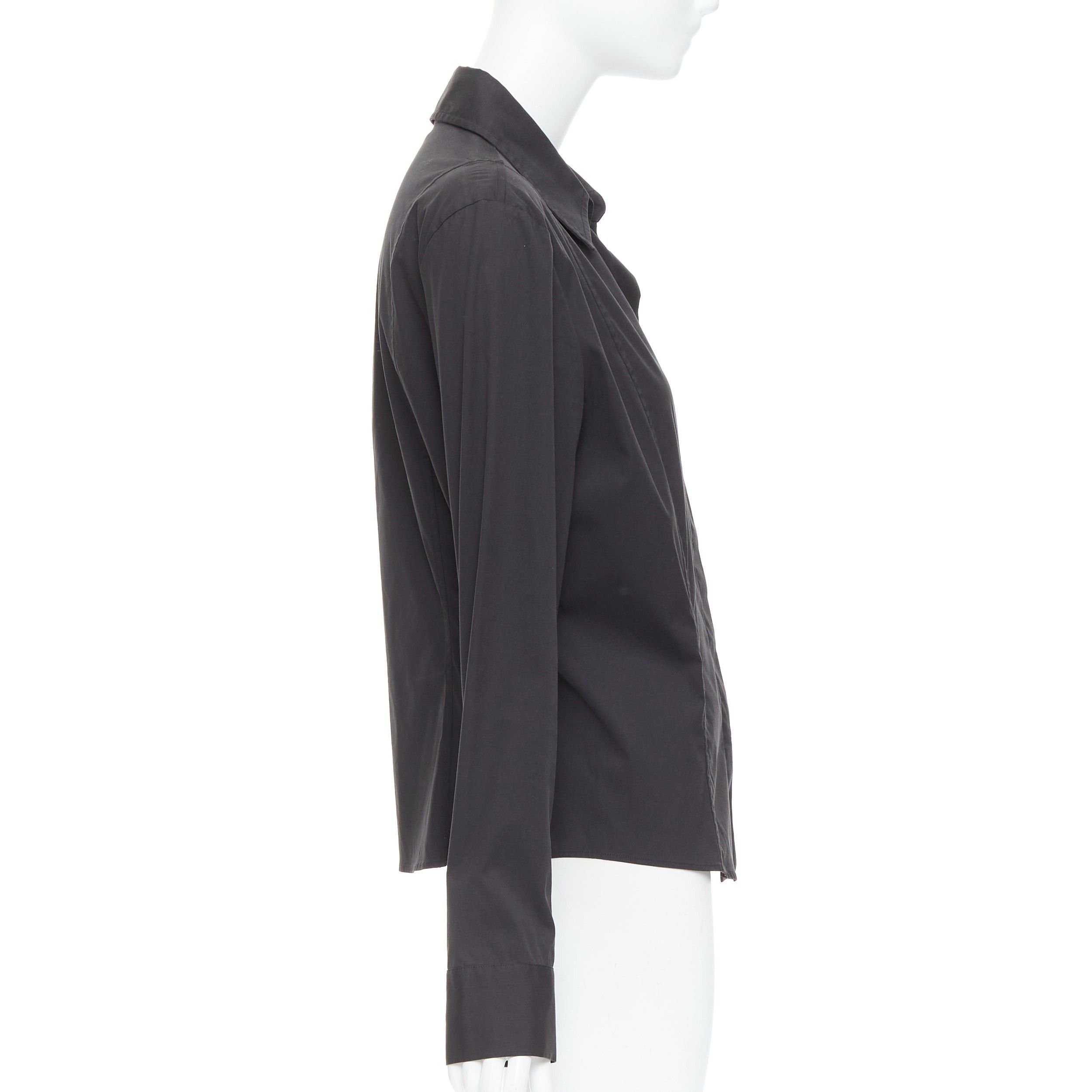 Gucci GUCCI Tom Ford 2000 black cotton blend slim fit panelled shirt IT46 XL Size L / US 10 / IT 46 - 4 Thumbnail