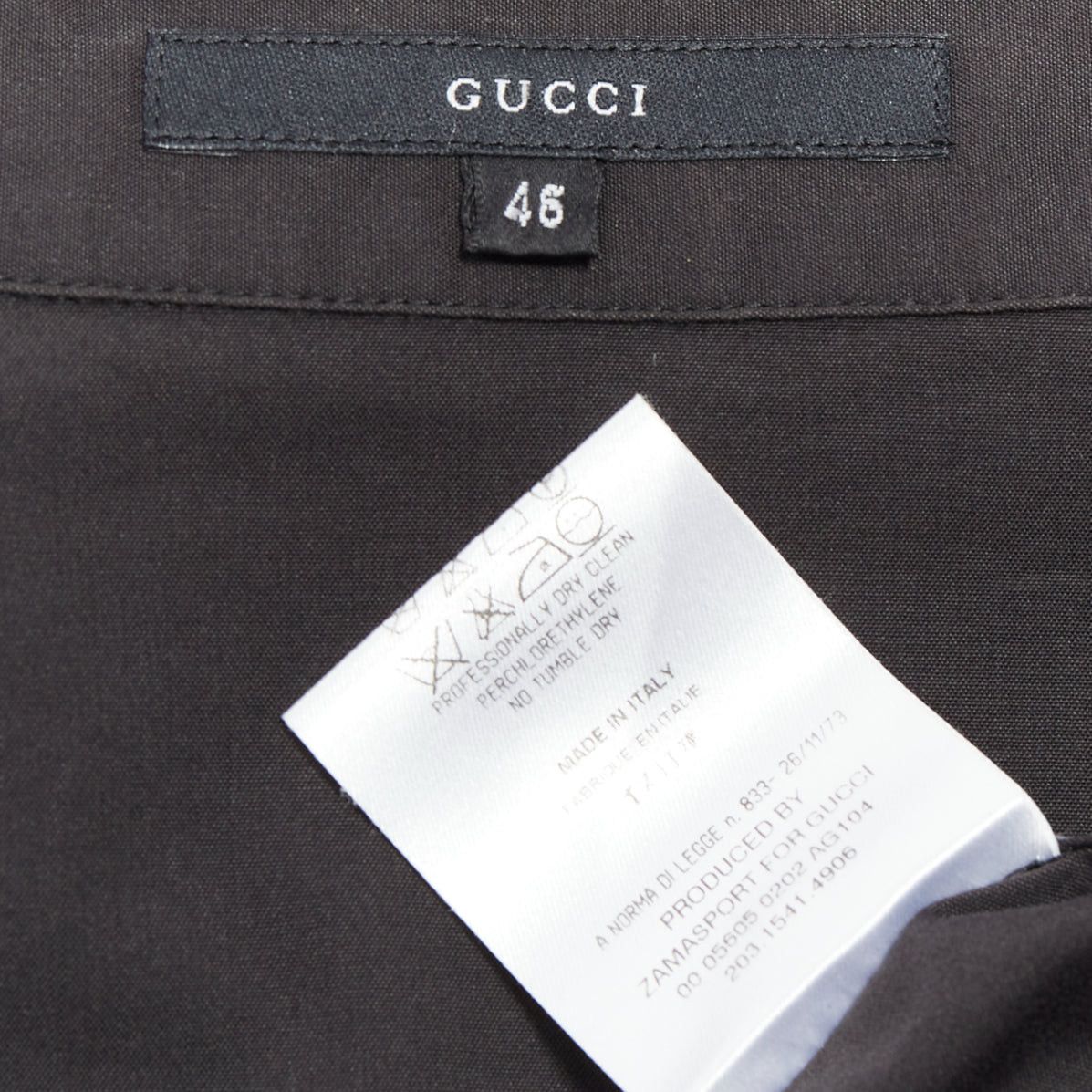Gucci GUCCI Tom Ford 2000 black cotton blend slim fit panelled shirt IT46 XL Size L / US 10 / IT 46 - 8 Thumbnail