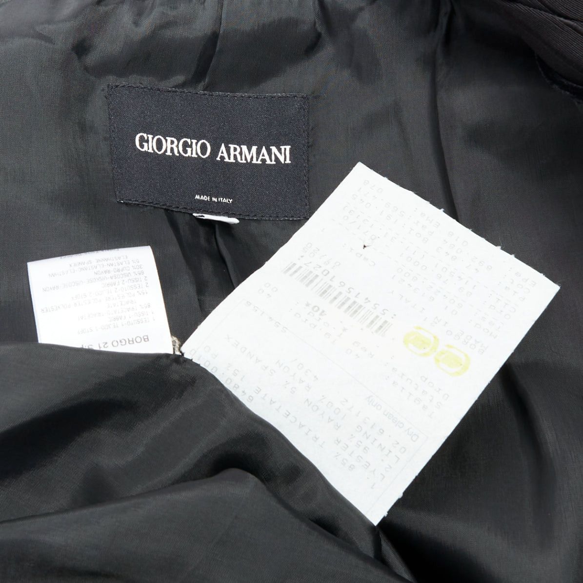 Giorgio Armani GIORGIO ARMANI black pinstripe velvet trim cropped tuxedo blazer IT40 S Size S / US 4 / IT 40 - 9 Thumbnail