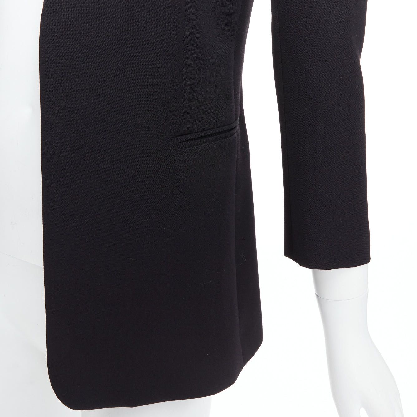 Lanvin LANVIN Alber Elbaz black wool silk Trompe Loeil pressed peak lapel blazer FR36 S Size S / US 4 / IT 40 - 7 Thumbnail