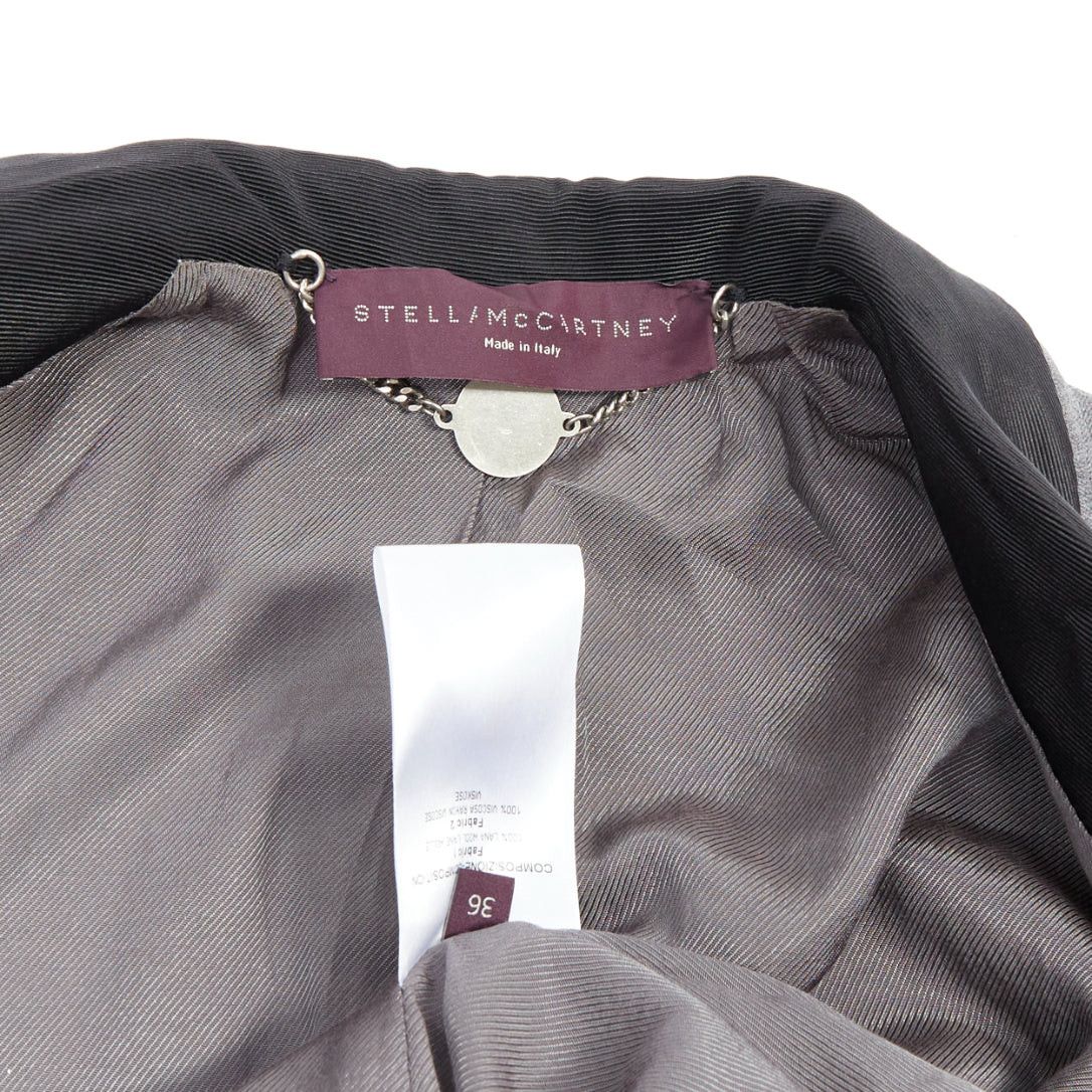Stella McCartney STELLA MCCARTNEY 2011 grey 100% wool triple layer lapel blazer IT36 XXS Size XS / US 0-2 / IT 36-38 - 9 Thumbnail