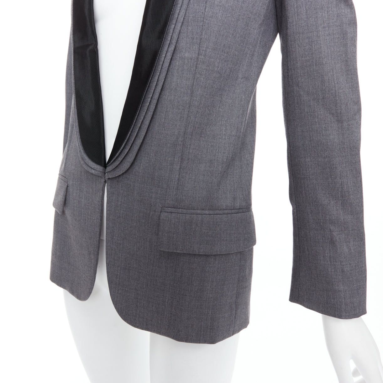Stella McCartney STELLA MCCARTNEY 2011 grey 100% wool triple layer lapel blazer IT36 XXS Size XS / US 0-2 / IT 36-38 - 8 Thumbnail